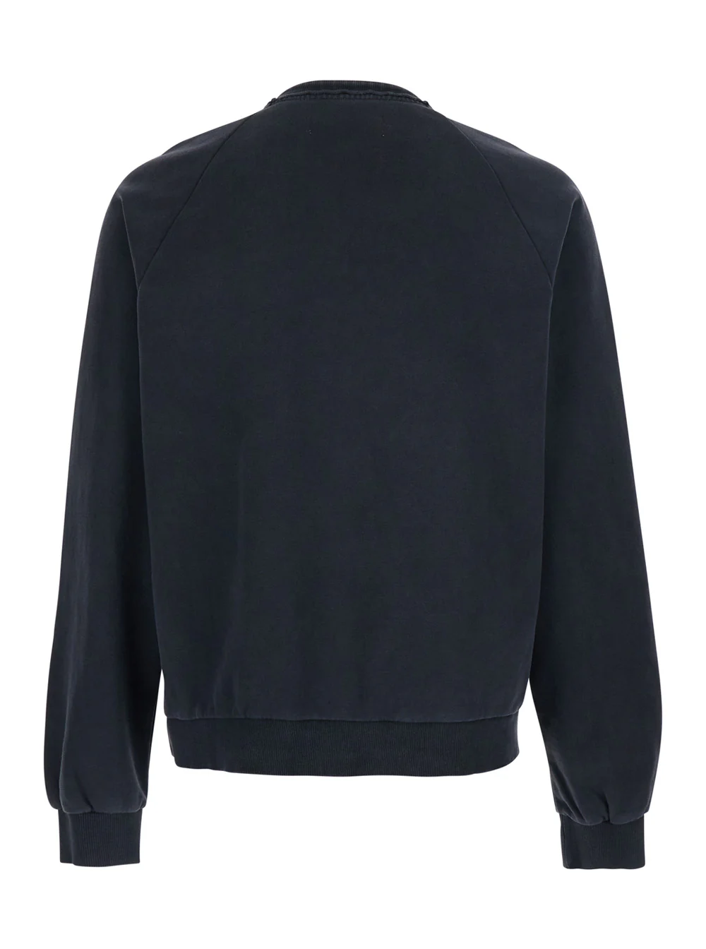 Sweatshirt Masculino Preto de Algodão com Gola Redonda e Fechamento com Zíper Metade para Homens