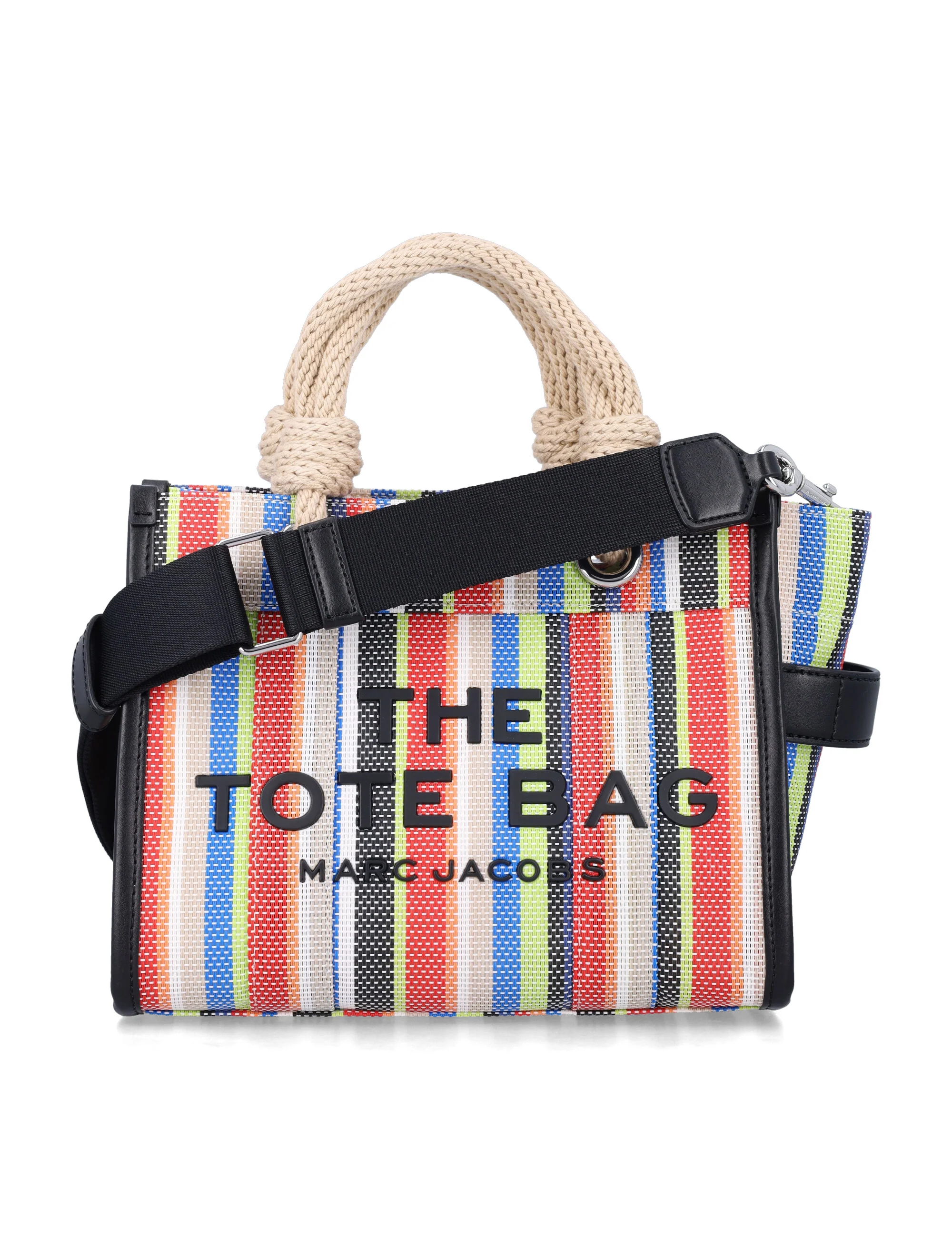 Bolsa de Mão Pequena Marc Jacobs The Stripe Mesh Vermelha Multicolor com PVC