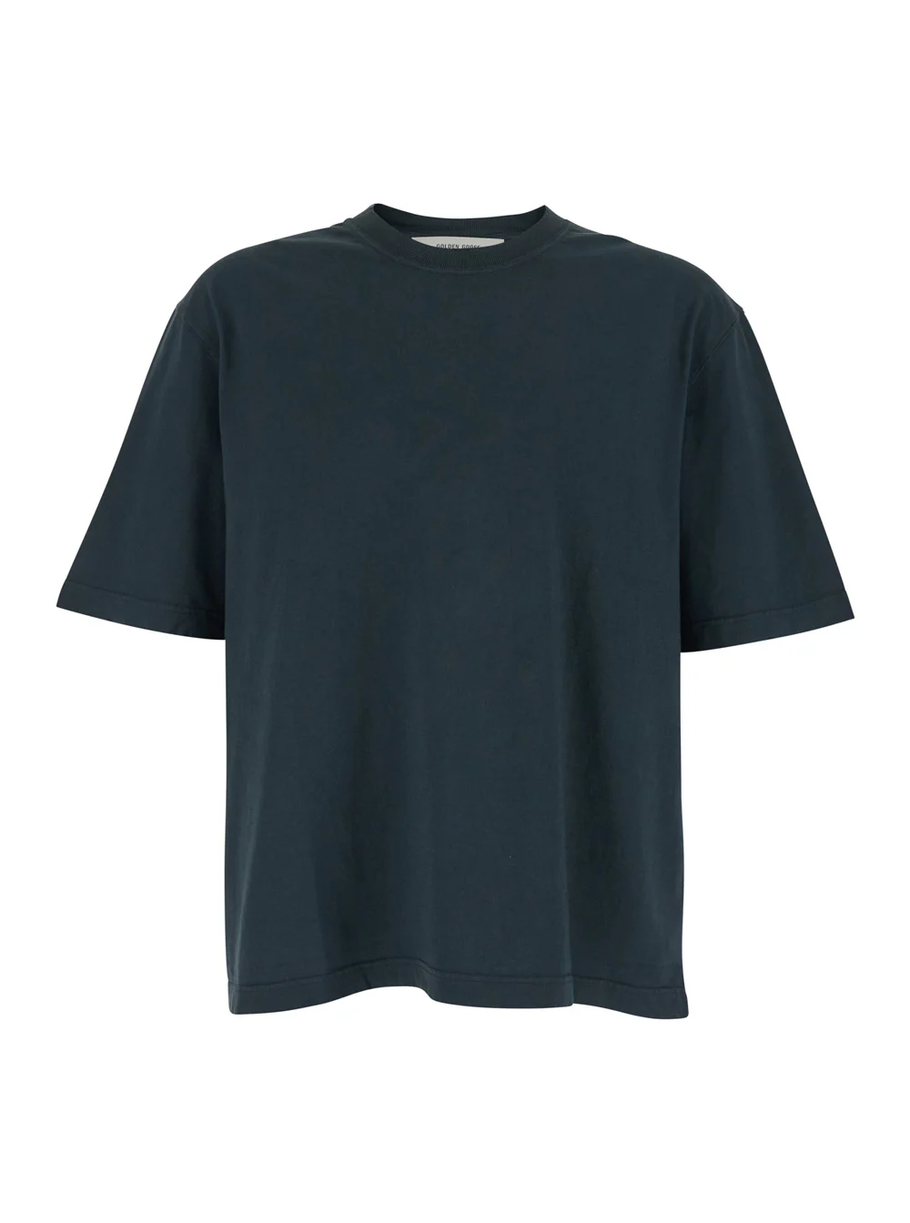 Camiseta Preta Golden Goose com Logotipo Maxi nas Costas para Homens Camisetas de Algodão e Camisetas Polo