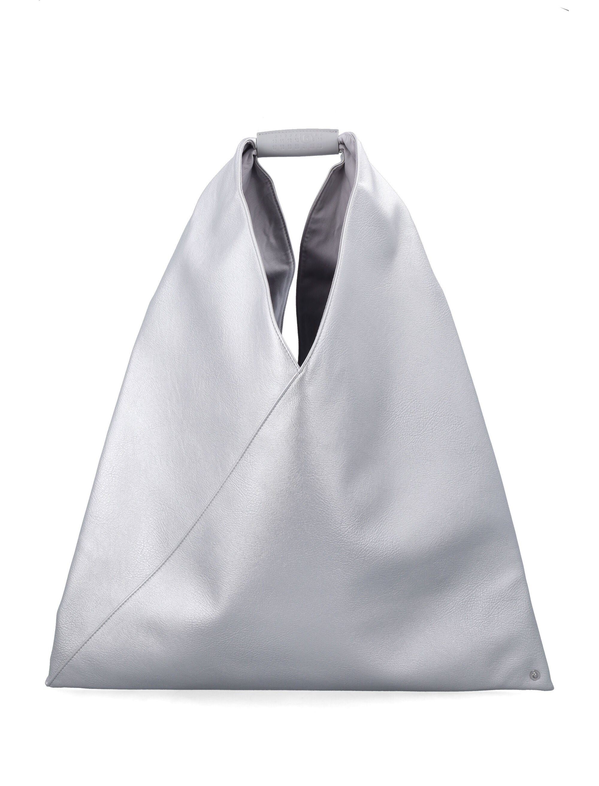 MM6 Maison Margiela Bolsa com Efeito de Couro Japonesa Prata Forro de Poliuretano Tote