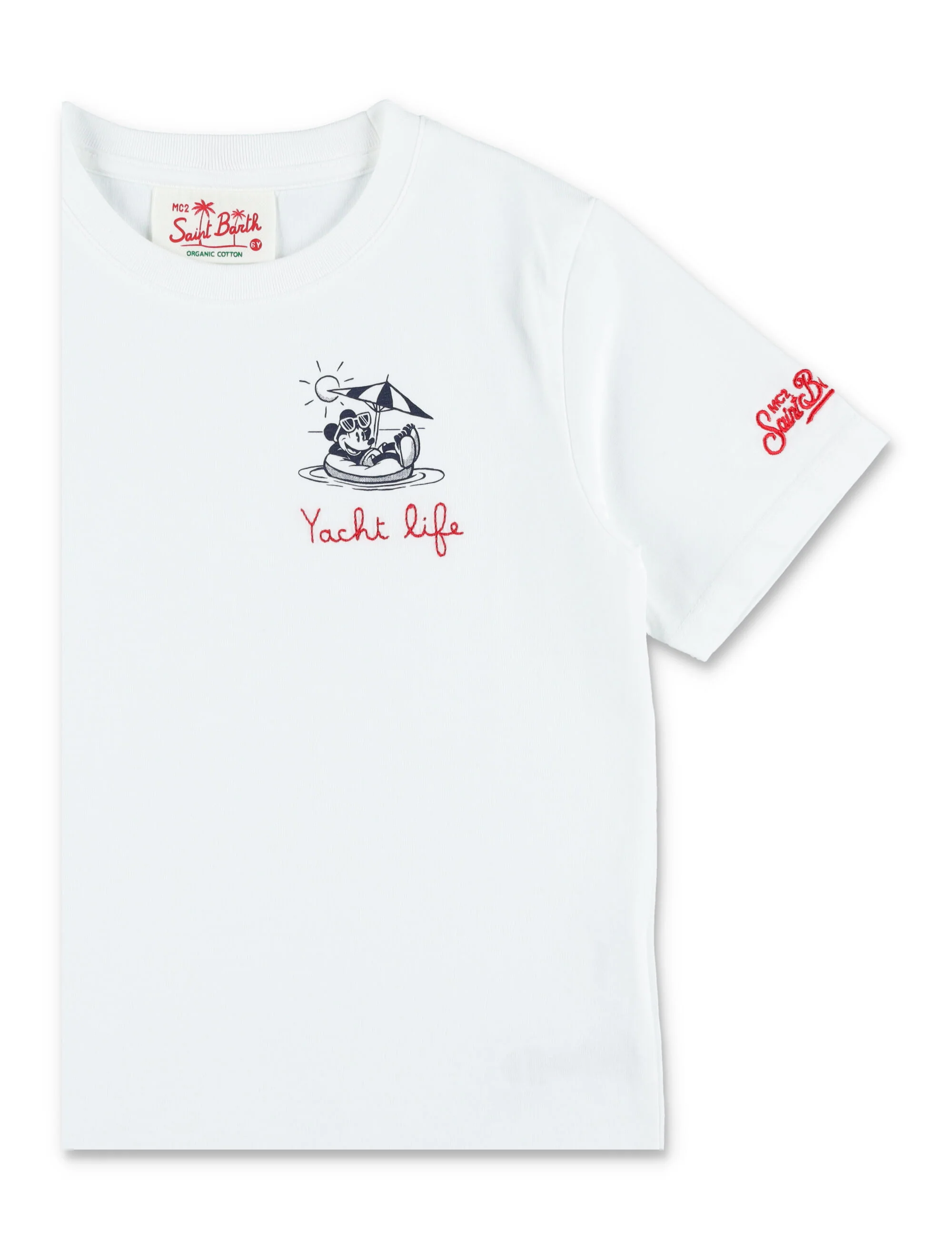 Camiseta Branca de Algodão Mc2 Saint Barth Portofino Junior
