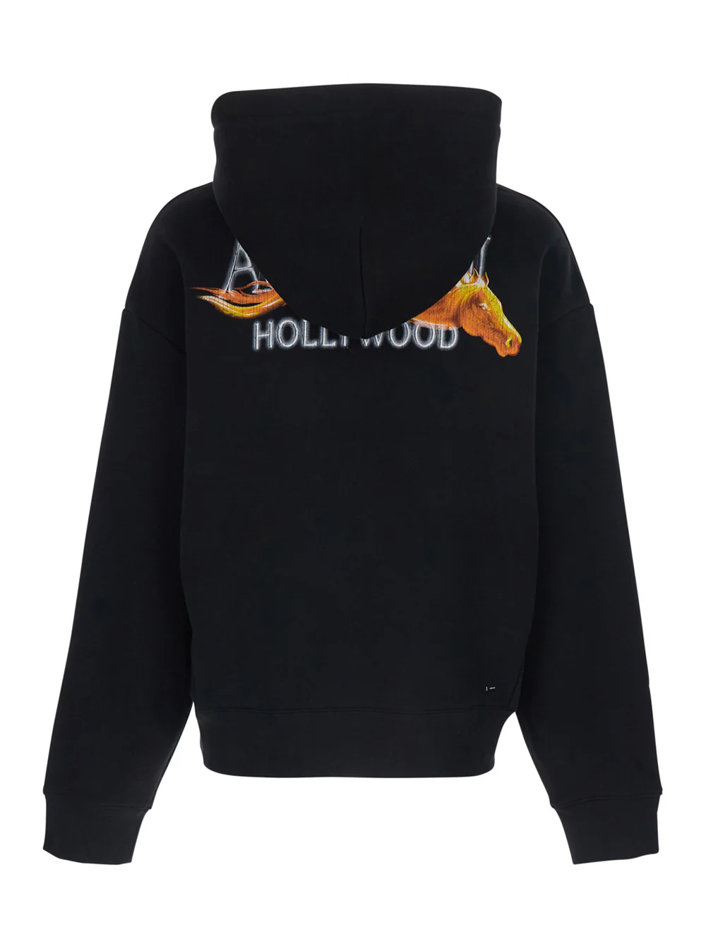 Moletom Amiri com Capuz Fixo e Logotipo com Letras na Frente e Verso em Algodão Preto para Homens Moletom
