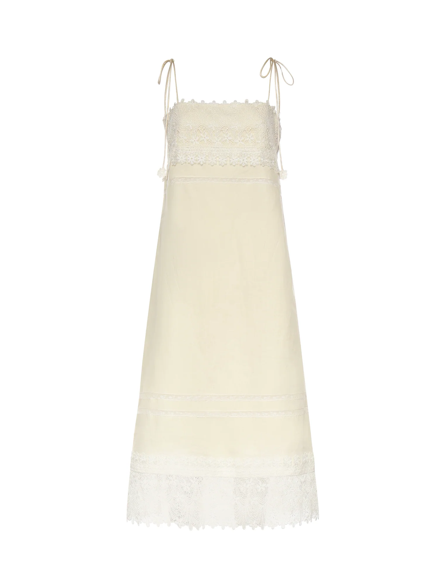 Vestidos Valentino Garavani Branco Linho