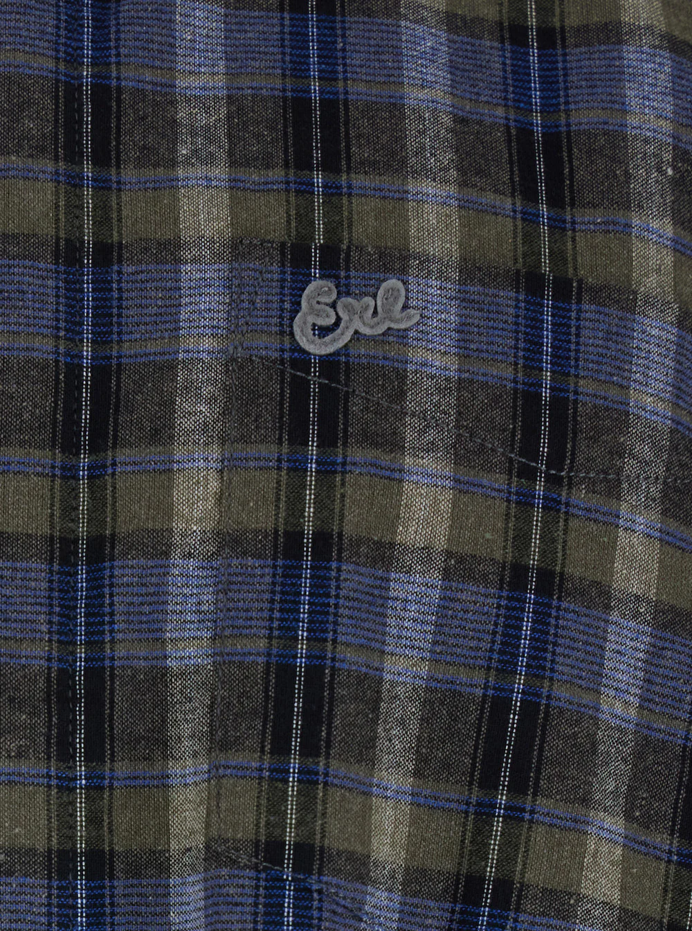 Camisa Listrada Cinza ERL em Mistura de Algodão para Homens Cinza Poliéster e Blusas