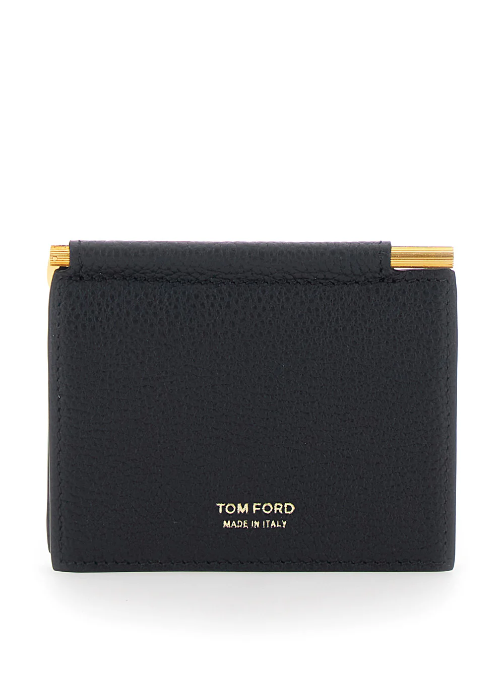 Produtos Tom Ford Clip Bifold em Couro de Novilho Preto