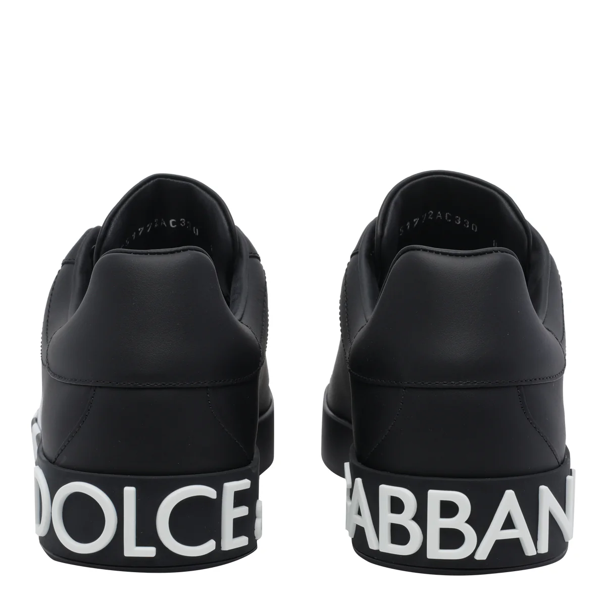 Sapatos de Corrida Pretos Dolce & Gabbana Calf Leather/sola de borracha