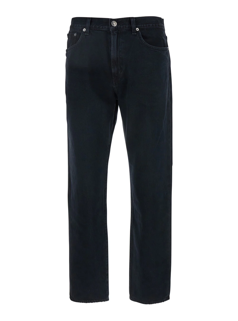Calças Agolde Curtise com Patch de Logotipo na Parte de Trás em Jeans Preto para Homens, Algodão Regenerativo