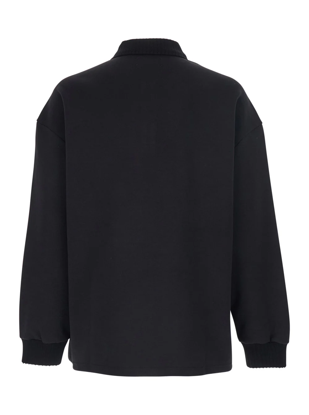 Sweatshirt com Gola Polo Preto Amiri com Letras de Logotipo na Frente em Algodão para Homens Sweatshirts de Poliéster Sweatshirt com Gola Polo Preto Amiri com Letras de Logotipo na Frente em Algodão para Homens Sweatshirts de Poliéster