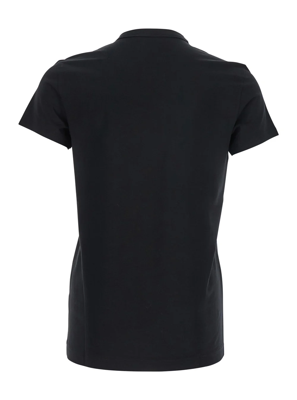 Camiseta Preta com Gola Redonda Dolce & Gabbana com Bordado de Letras de Logotipo Tonal na Frente em Camisetas de Algodão com Elastano para Homem e Camisetas Polo