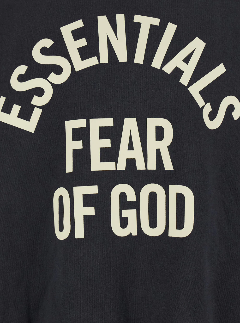 Sweatshirt Preto Fear Of God CAMPUS 90S CREWNECK ESSENTIALS com Gola Redonda e Mangas Compridas, Sweatshirts de Algodão