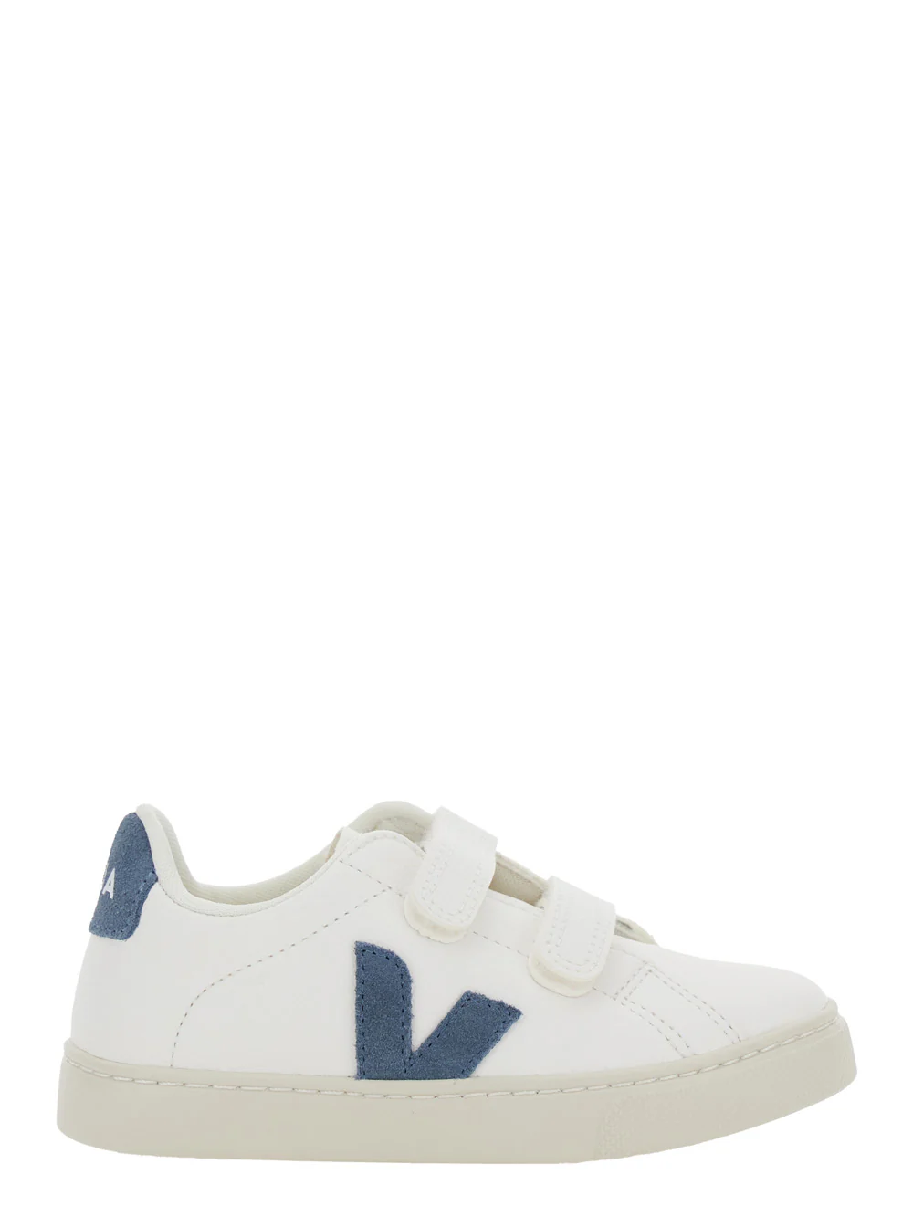 Sapatilha Infantil Veja Kids Epslar Branca com Fechamento de Velcro e Logotipo no Lado Lateral de Couro para Menino
