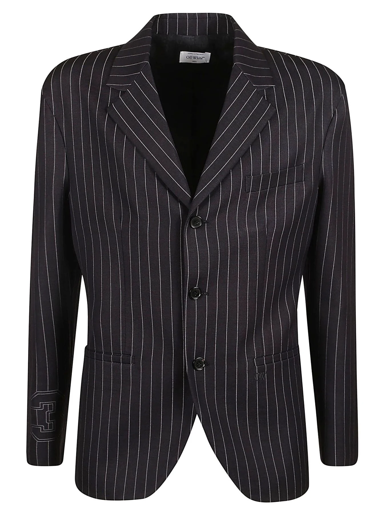 Off-White OMEN097S24FAB0034700 Nero Feito na Itália lã Poliamida Jaqueta