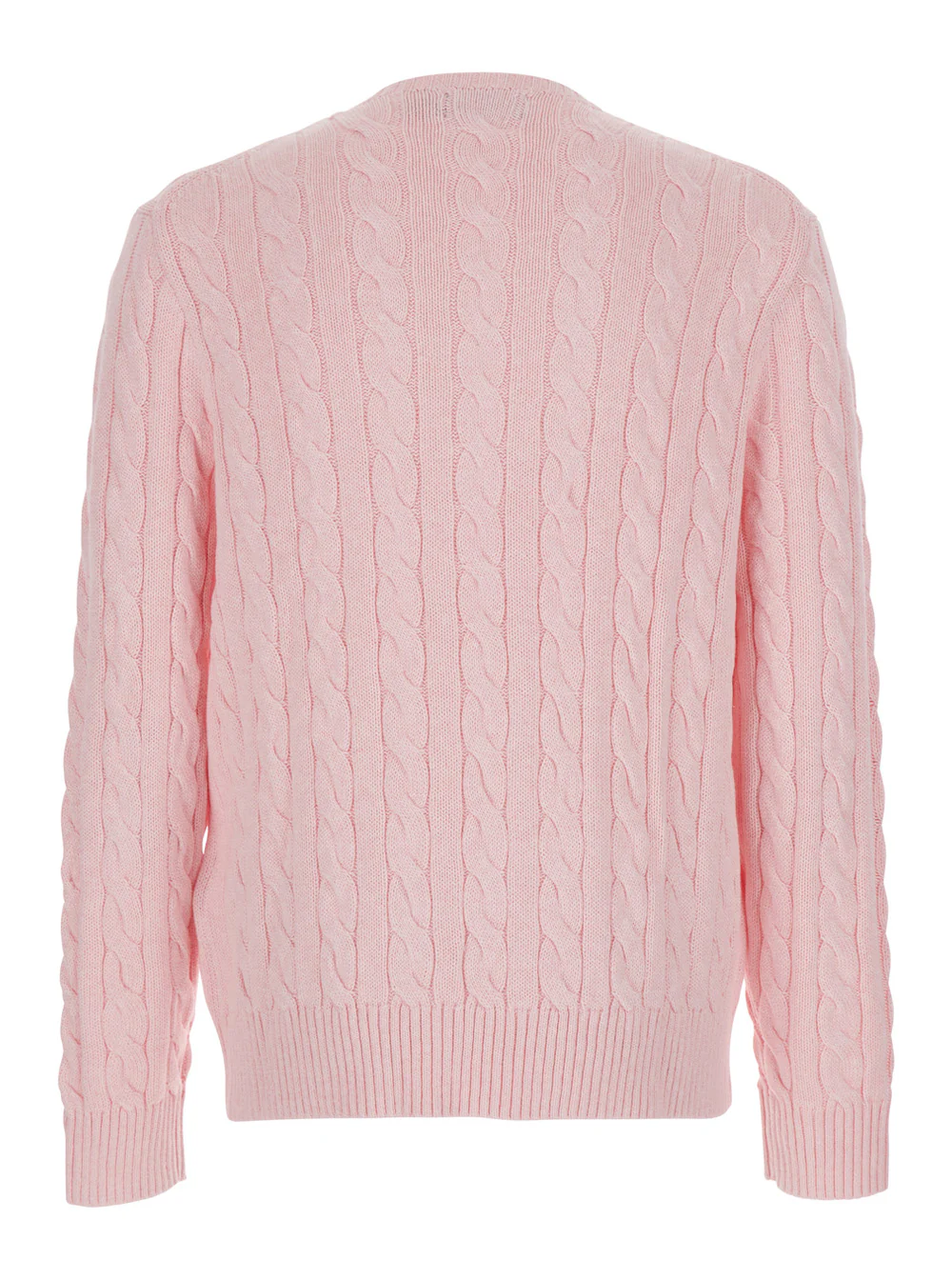 Polo Ralph Lauren Manga Longa-Pulôver Malha de Algodão em Rosa