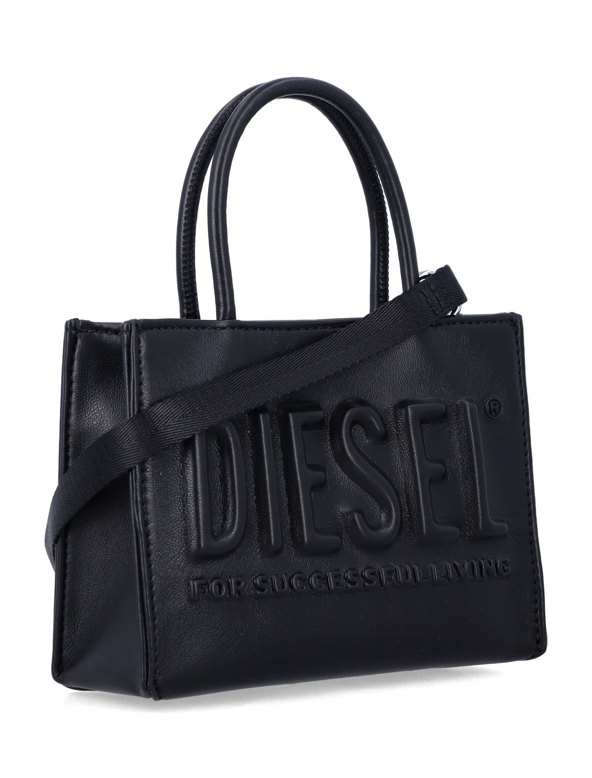 Bolsa Mini Dsl 3D Diesel para Meninas Preto Poliuretano Tote