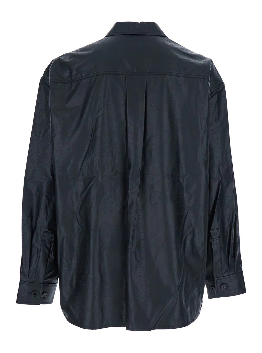 Camisa Juun.J Azul Escuro com Gola Clássica e Bolso no Peito em Algodão Man Blu Blusas