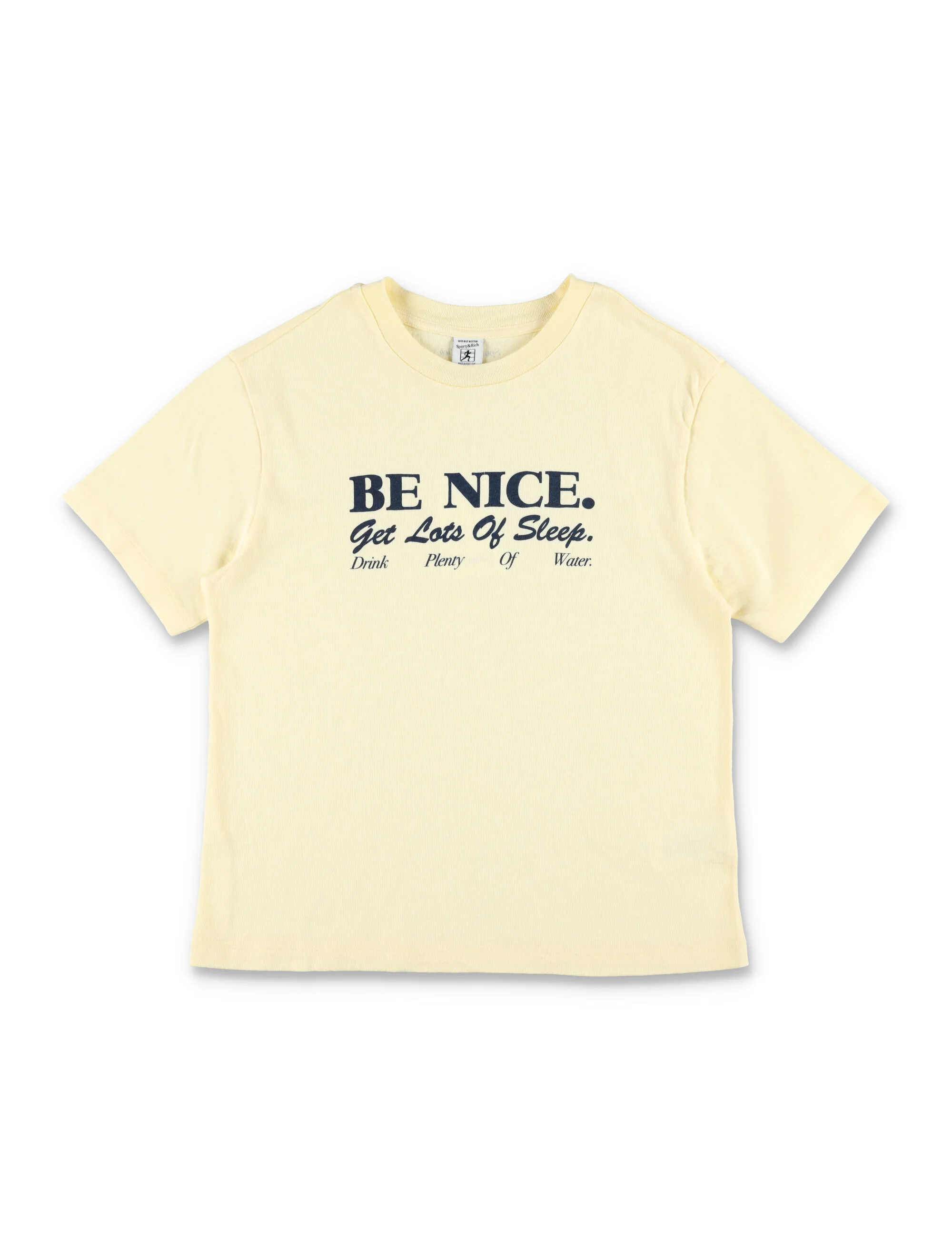 Camiseta Infantil Sporty & Rich Be Nice Algodão Reciclado Creme Amêndoa