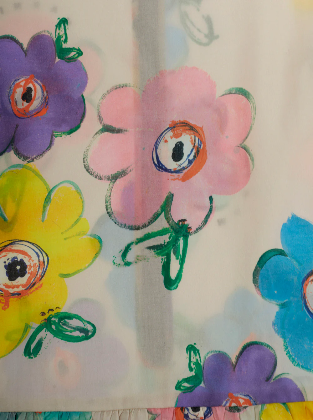 Vestido Redondo com Estampa Floral em Toda a Peça em Multicolor para Meninas de Algodão Marni Kids