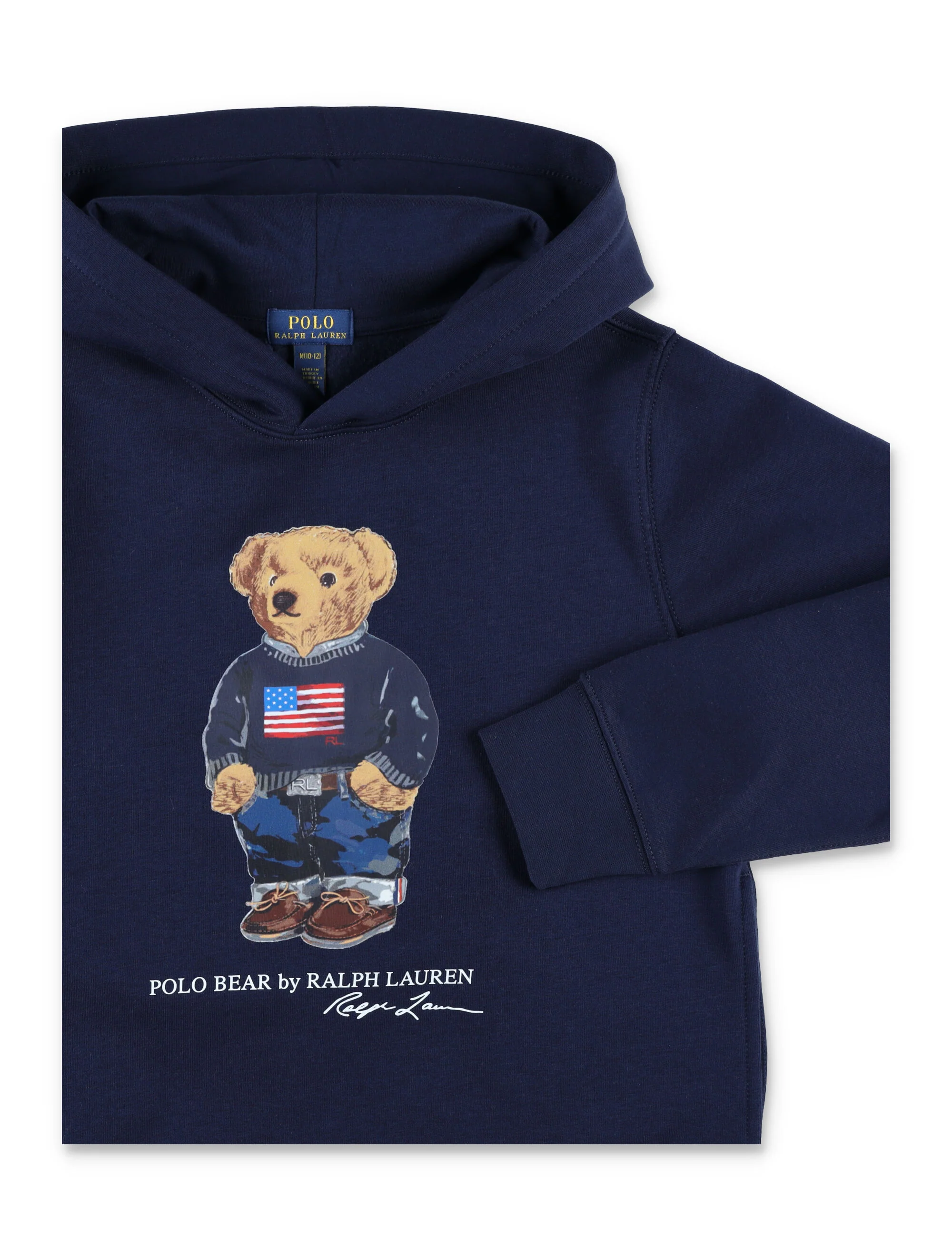 Polo Ralph Lauren Kids Bear Hoodie Moletom Azul de Algodão