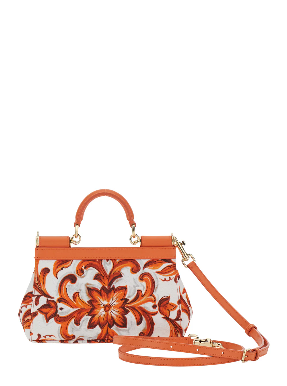 Bolsas de Mão Douradas e Gabbana Sicília Decoradas Laranja