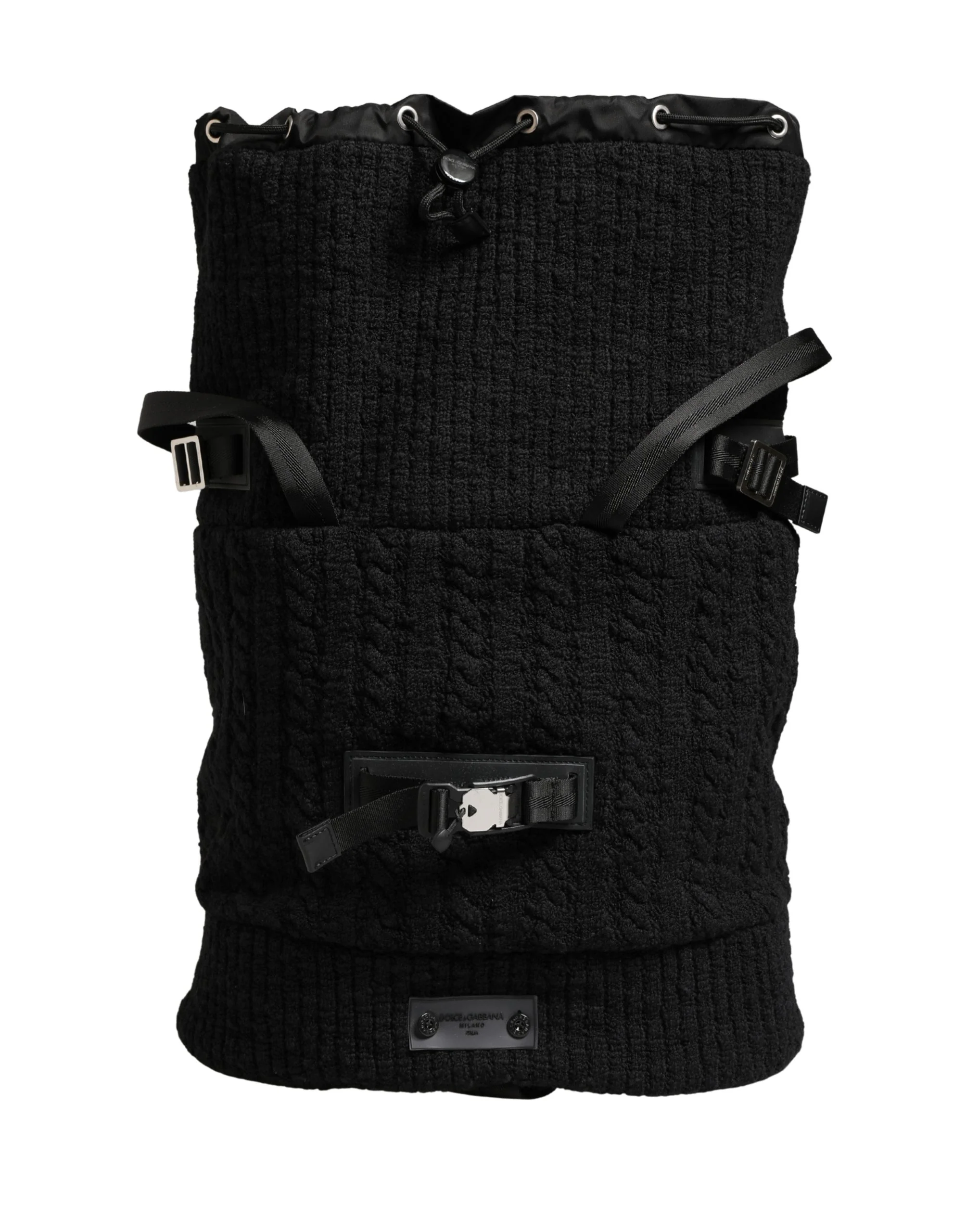 Dolce & Gabbana Mochila de Viagem em Tricô com Mistura de Lã Preto Borse Bolsa Acessório