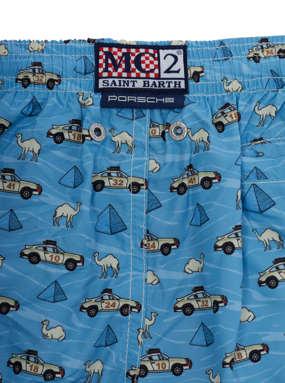 Biquíni Infantil Mc2 Saint Barth Um-Peça Jean Lighting Com Motivo Safari Azul-Claro Roupas de Praia