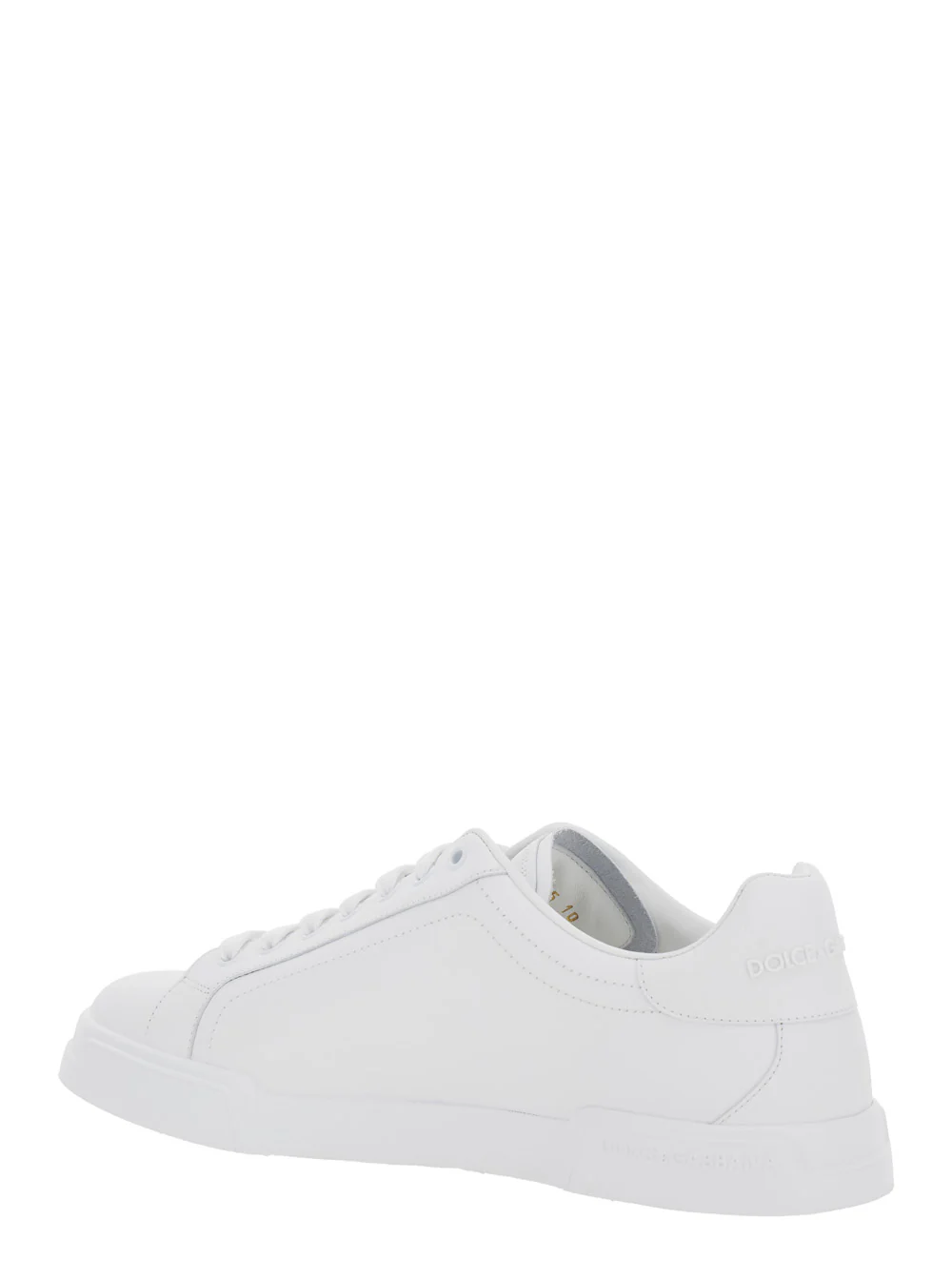 Sapatilha Dolce & Gabbana Portofino Light com Patch de Logotipo na Lingueta e Letreiro Tonal no Salto em Couro Branco para Homens Algodão Cordeiro Ovelha Sapatilha Dolce & Gabbana Portofino Light com Patch de Logotipo na Lingueta e Letreiro Tonal no Salto em Couro Branco para Homens Algodão Cordeiro Ovelha