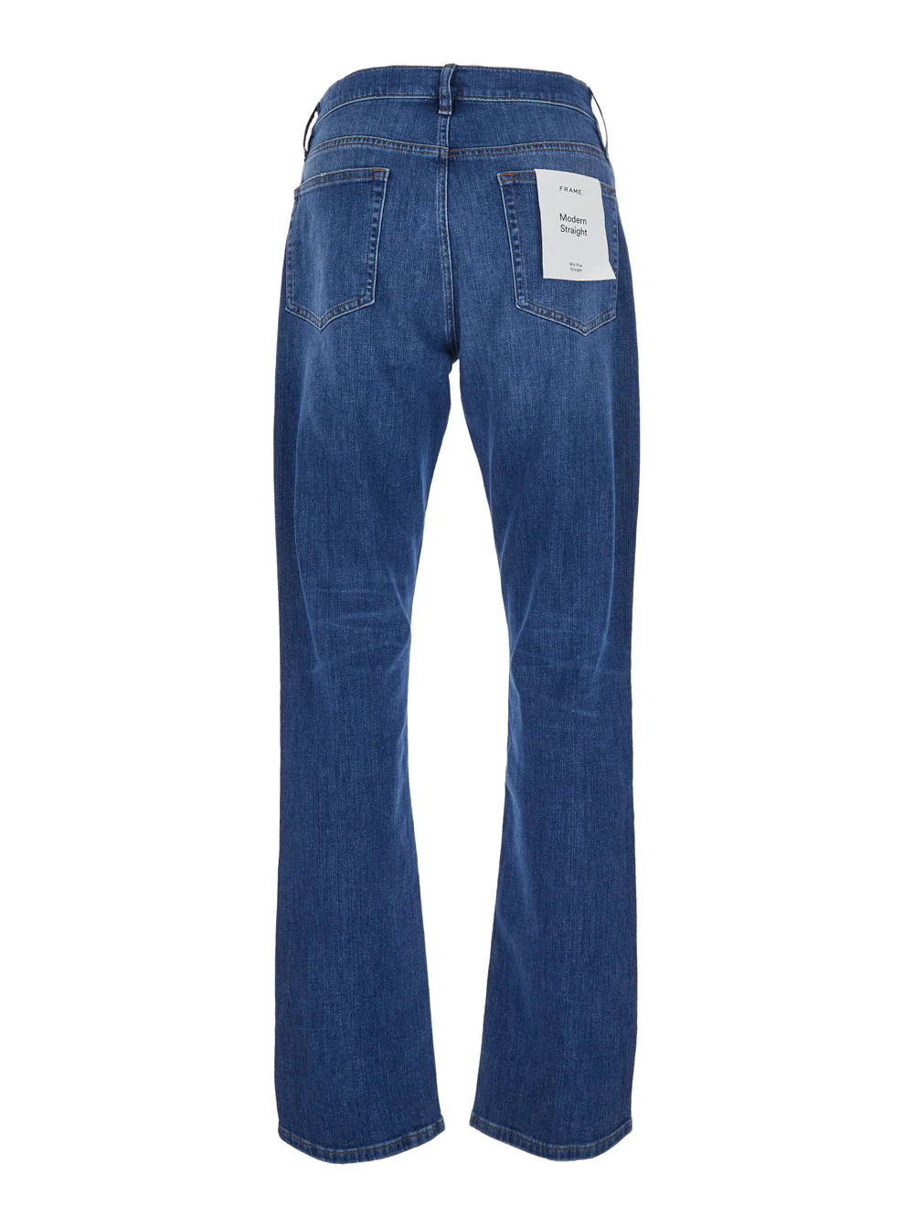 Calças Jeans Modernas Retas com Bolsos e Fechamento por Zíper Azul Homens Blu