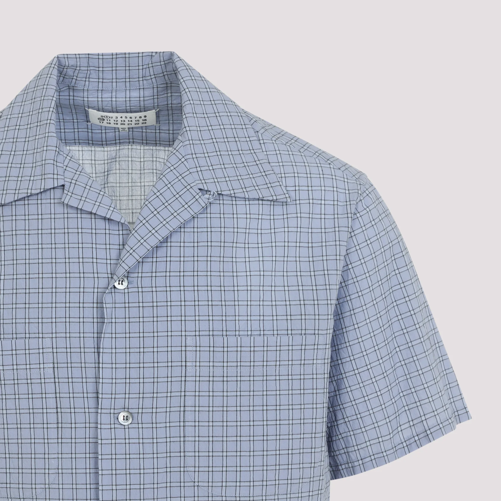 Camisa de Linho Azul de Algodão Maison Margiela