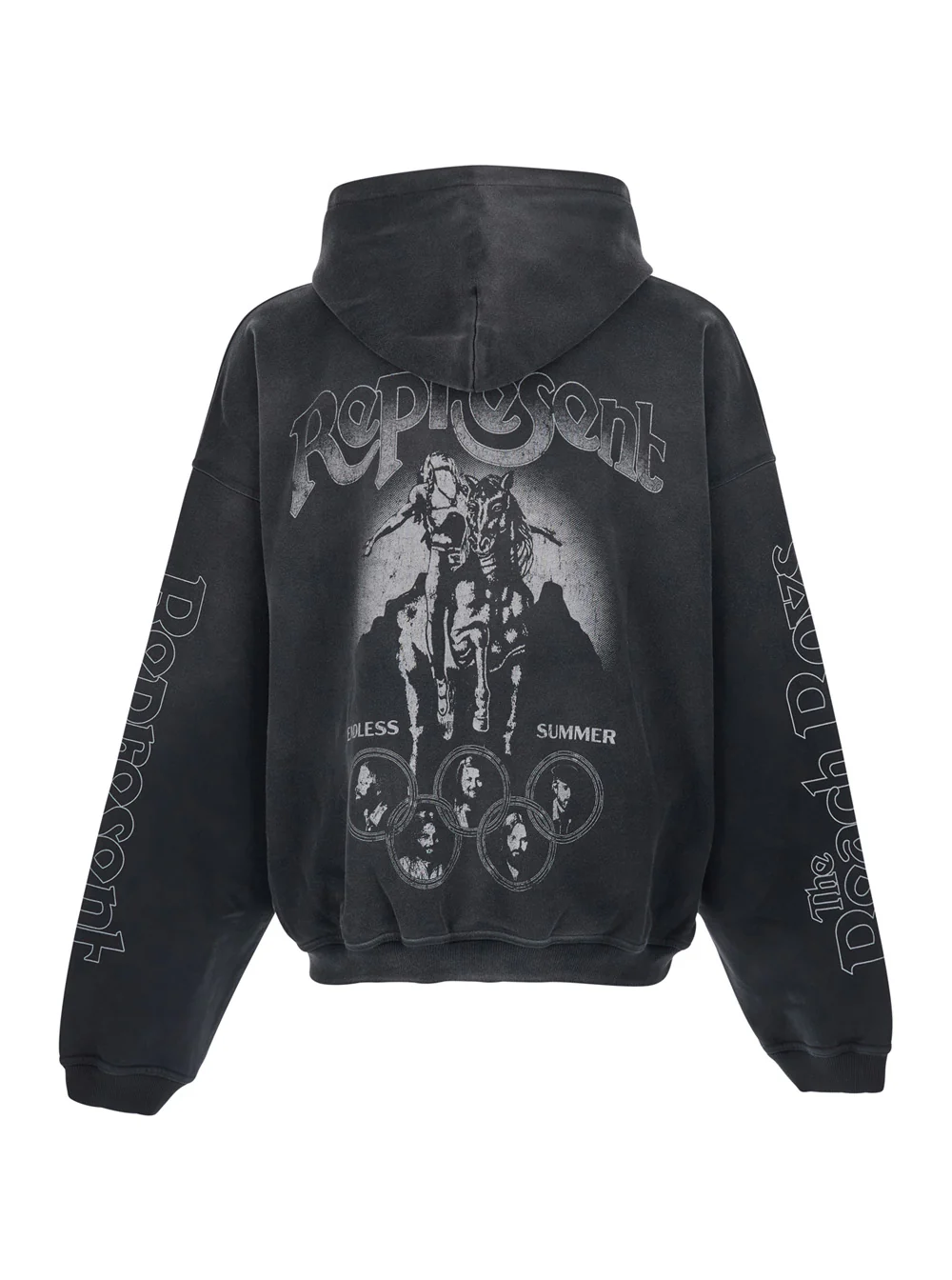 Represent Beach Boys Endless Summer Hoodie com Zíper e Capuz, com Bolsos, de Algodão, Preto, Moletom Unissex