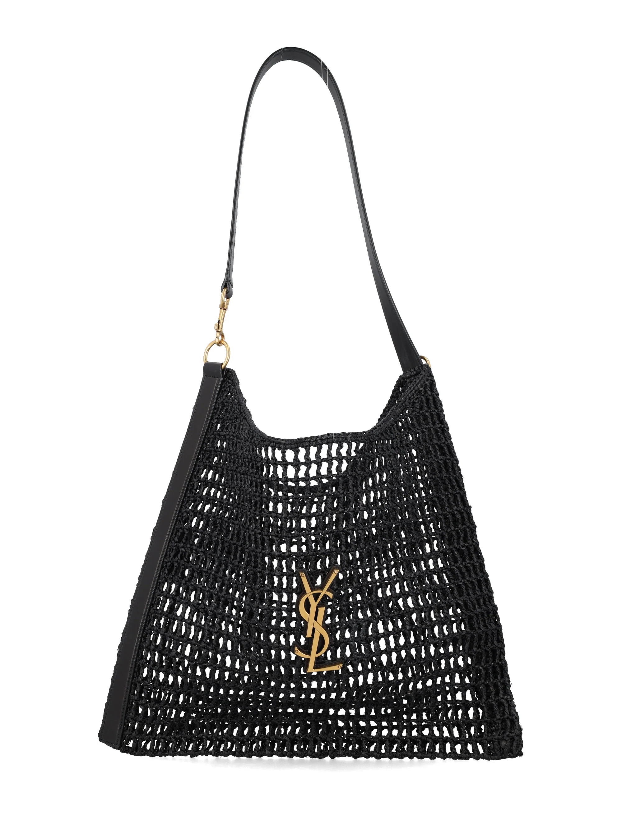 Bolsa tote de rafia Saint Laurent BV Preto Ráfia