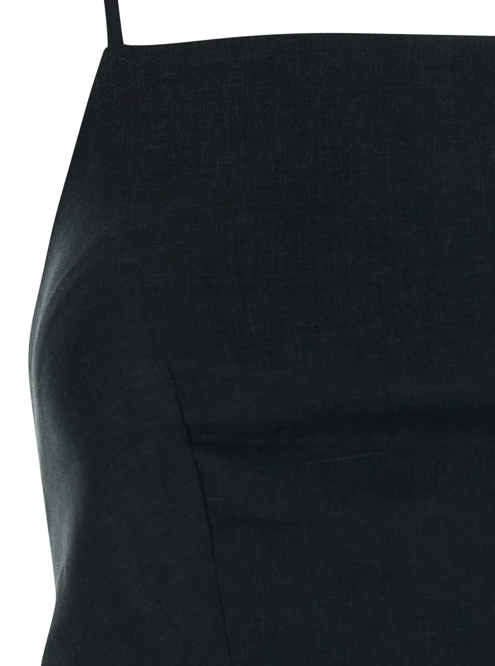 Top Semicouture Linho Preto com Decote em V e Mangas Curtas para Mulheres