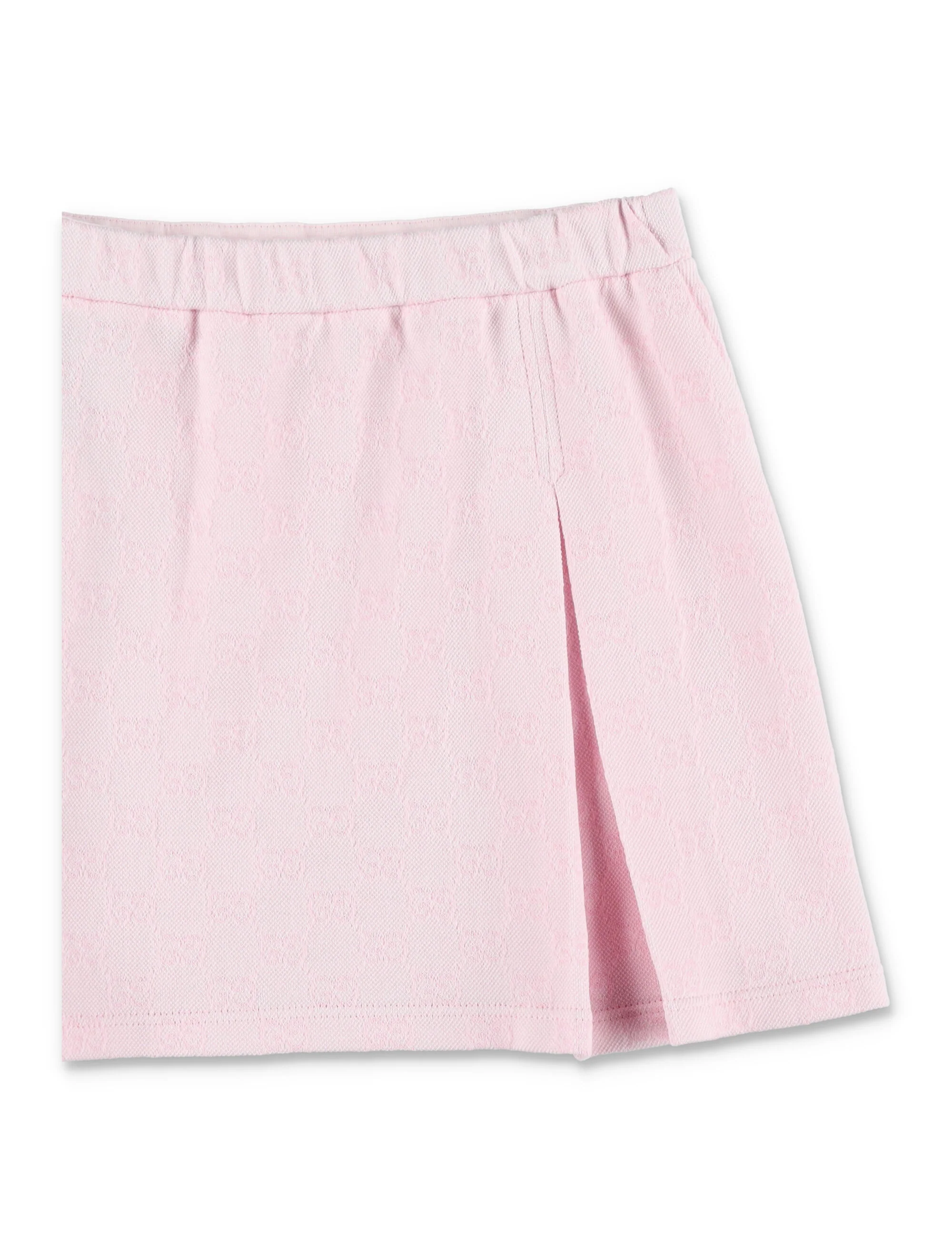Saia mini pregueada GG piqué Gucci para meninas Baby Pink Algodão