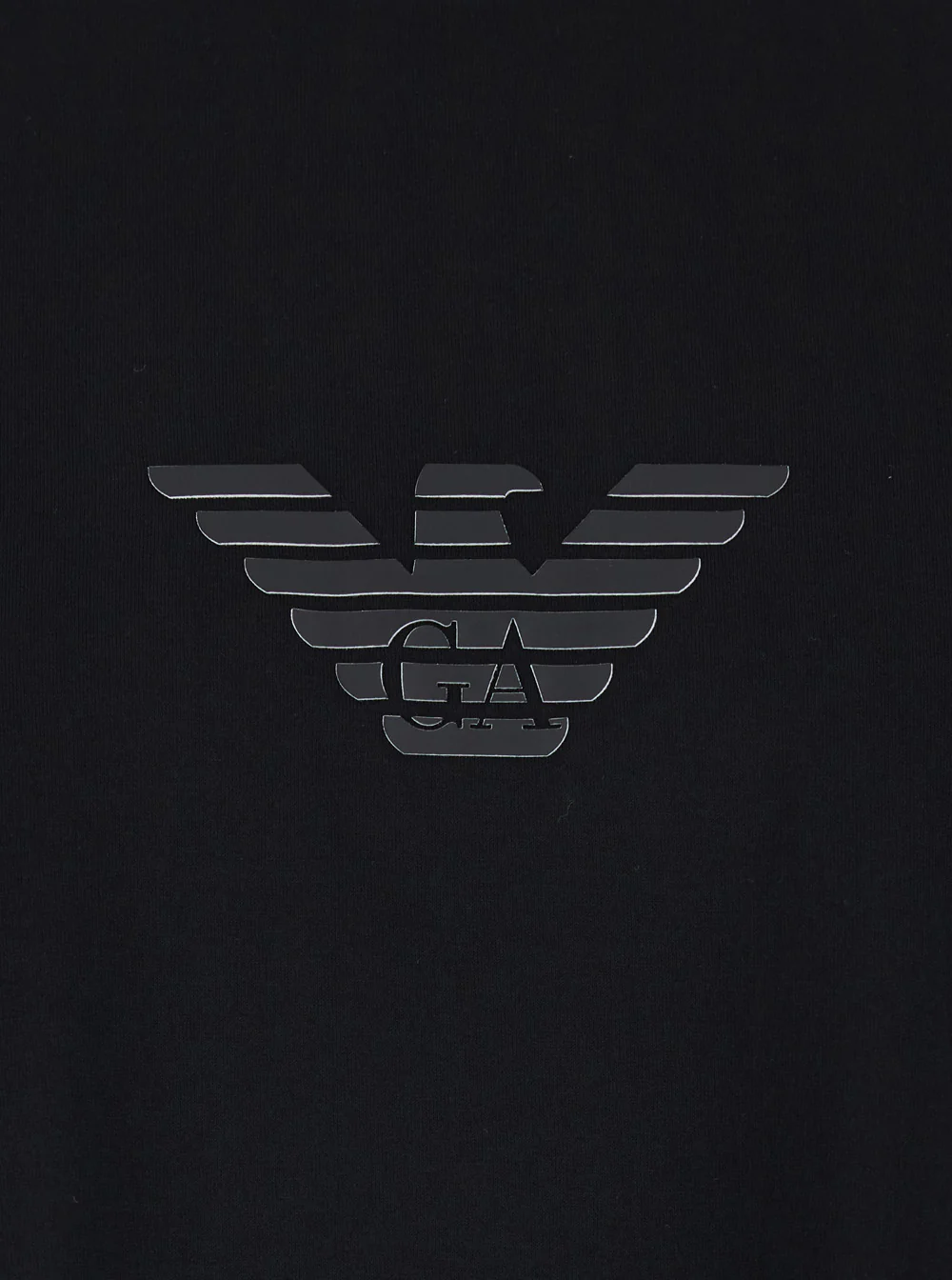 Camiseta Emporio Armani com Gola Redonda e Logotipo na Frente, Preto, de Algodão para Homens, Camisetas e Camisolas Polo