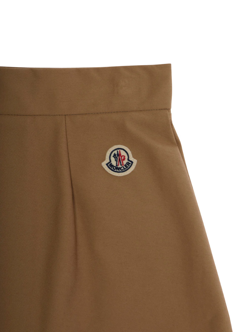 Saia Plissada Bege Moncler Kids com Patch de Logotipo nas Costas em Algodão para Meninas Elastano