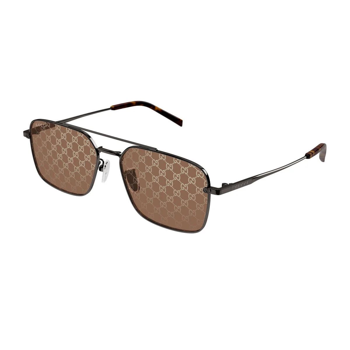 Óculos de Sol Gucci Gg1957sa Linea Institutional Logo Metalo Cinza-Aço
