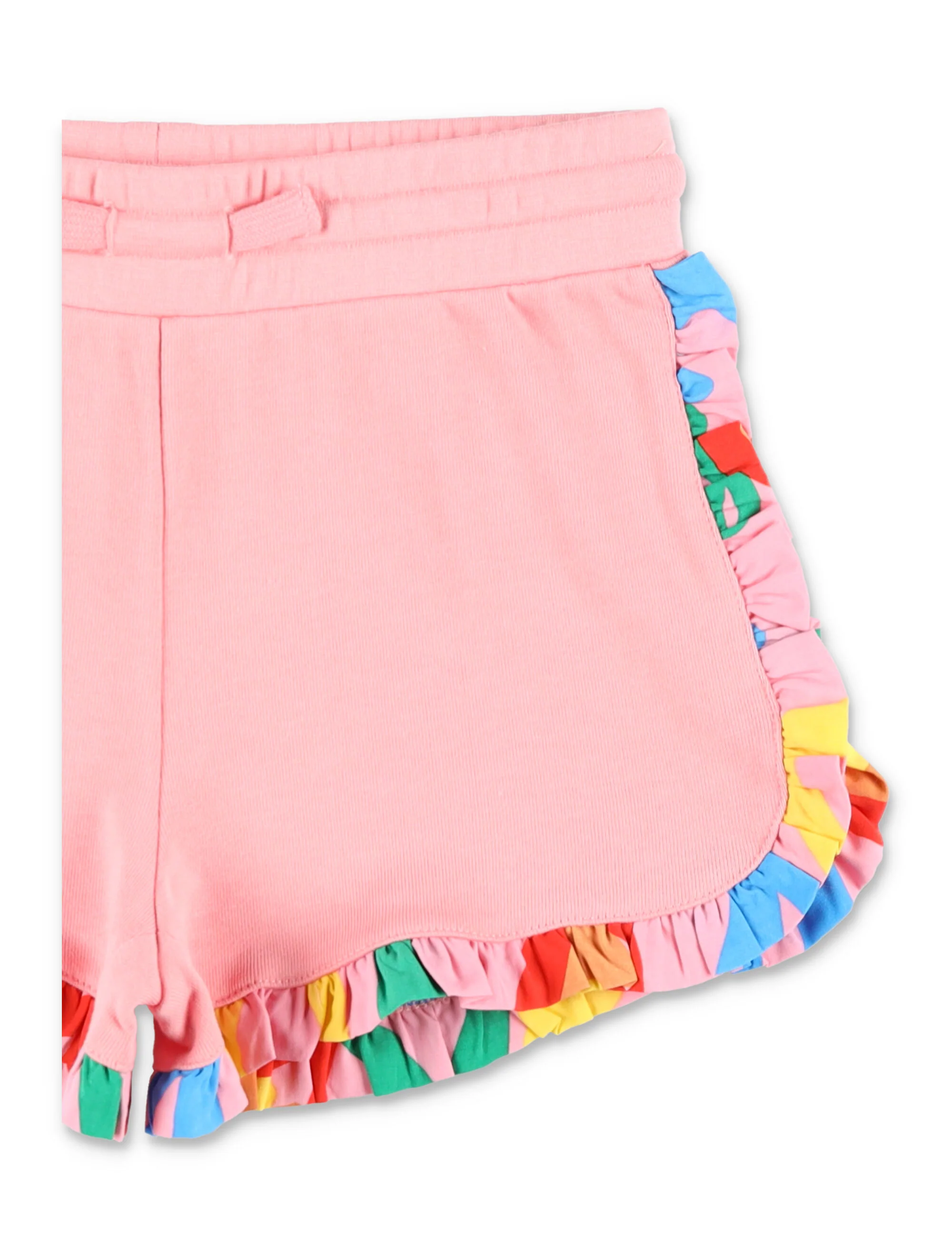 Bermudas de Moletom com Bicos de Renda Stella McCartney Kids Rosa de Algodão