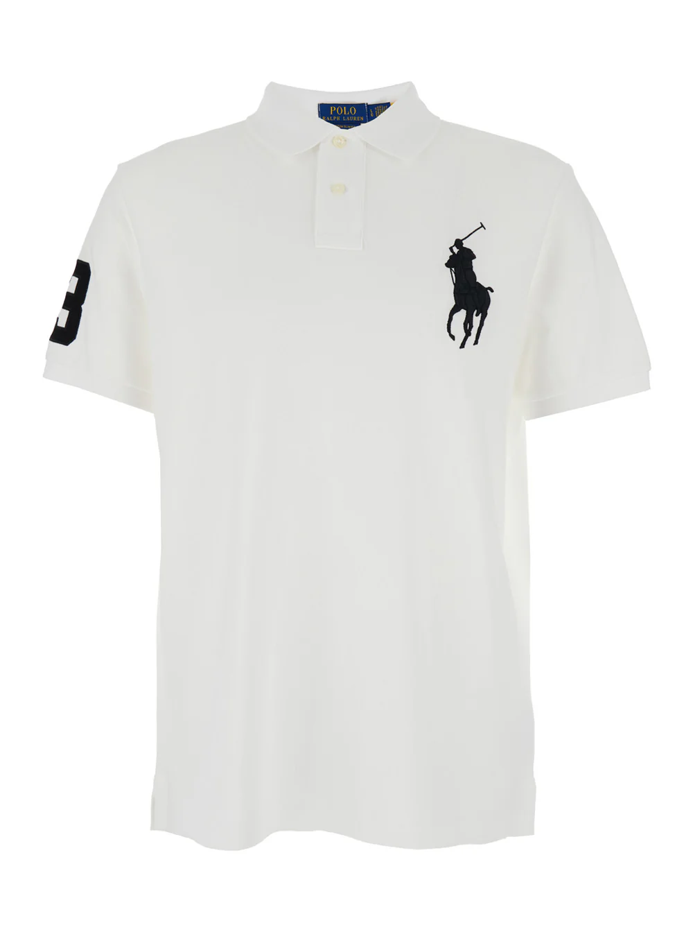 Polo Ralph Lauren Polo Custom Slim Fit com Embroideria Grande de Pony na Frente e Detalhe Numérico no Ombro em Algodão Branco para Homens Camisetas Camisas Polo Ralph Lauren Polo Custom Slim Fit com Embroideria Grande de Pony na Frente e Detalhe Numérico no Ombro em Algodão Branco para Homens Camisetas Camisas