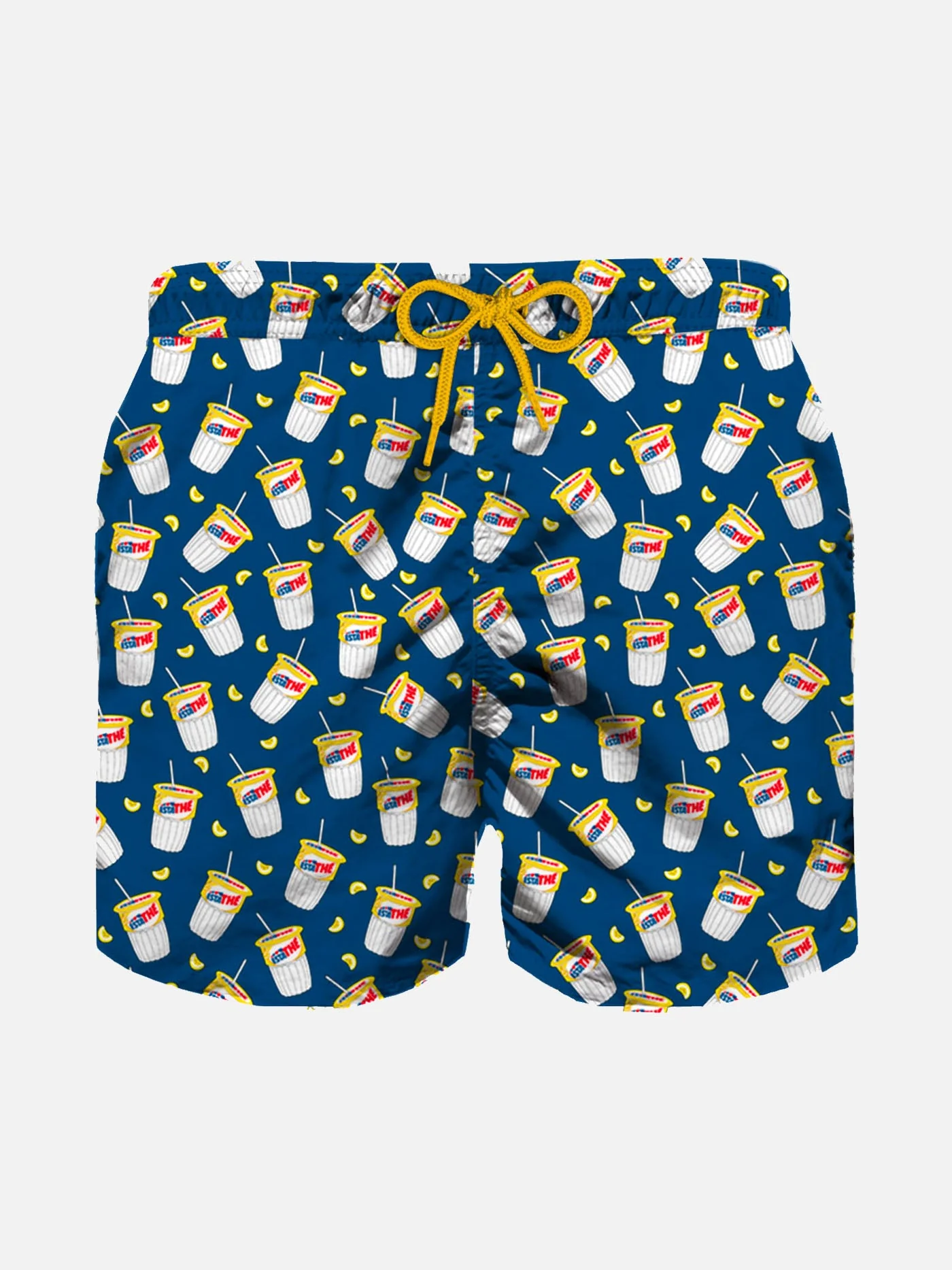 Bermudas de Banho para Menino Mc2 Saint Barth com Estampado Estathé | Bermudas de Banho Azuis Edição Especial Estathé®
