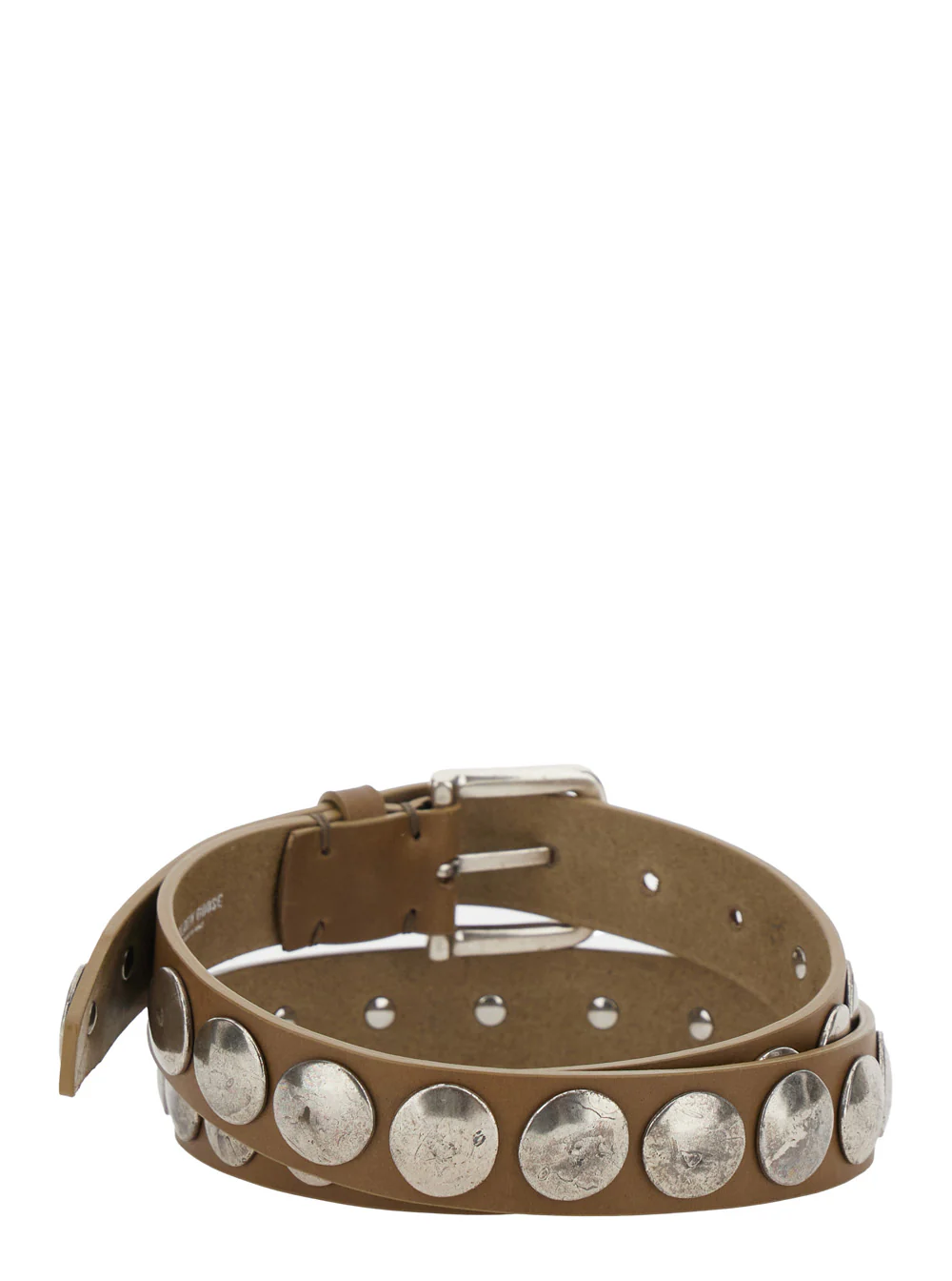 Cinto de Couro Marrom com Cristais Golden Goose para Mulheres Vaca