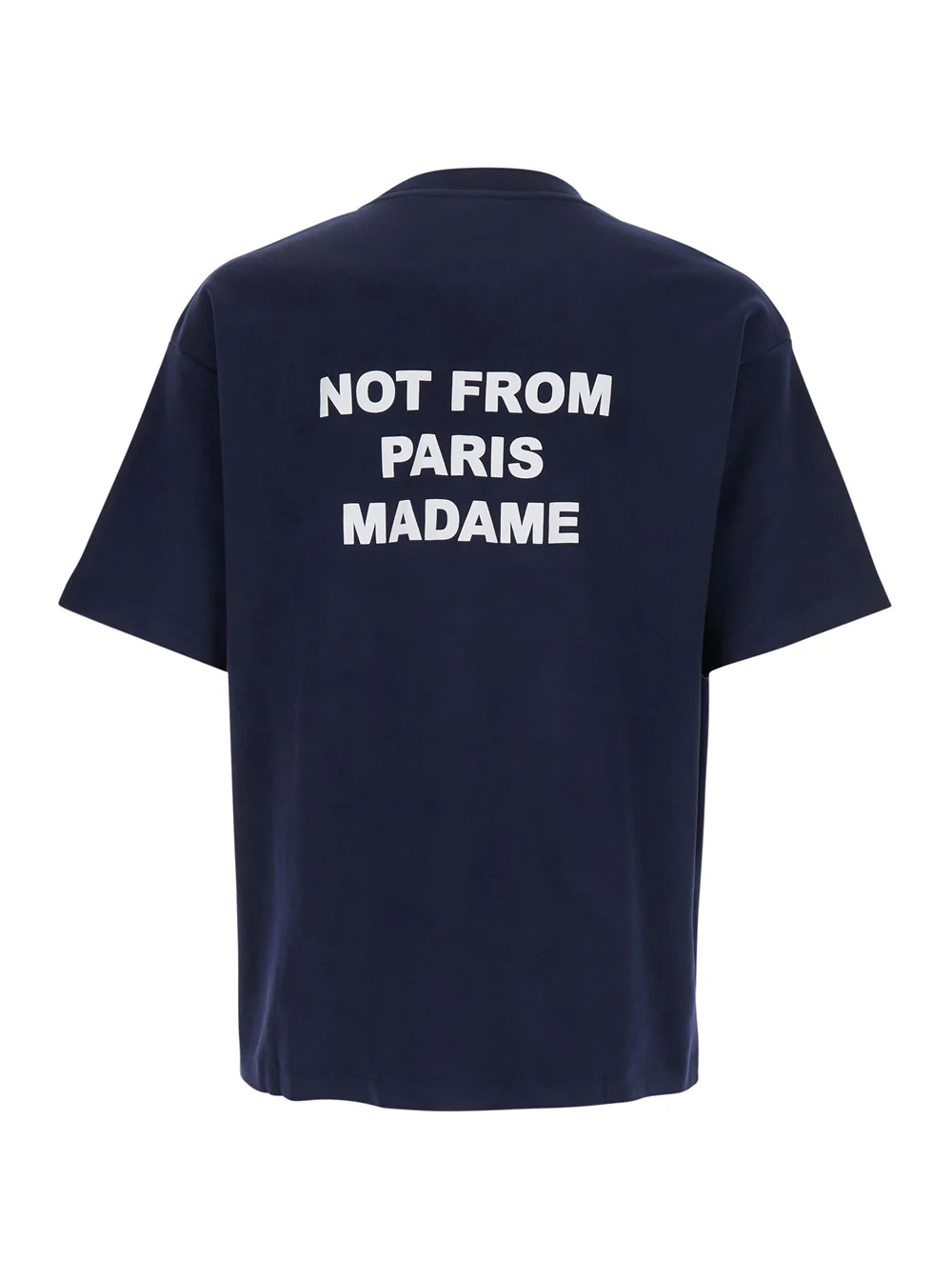 Camiseta DrôLe De Monsieur O Slogan Gola Redonda Com Estampa Na Frente E Nas Costas Azul Algodão Para Homens Camisetas Azuis Camisetas Polo