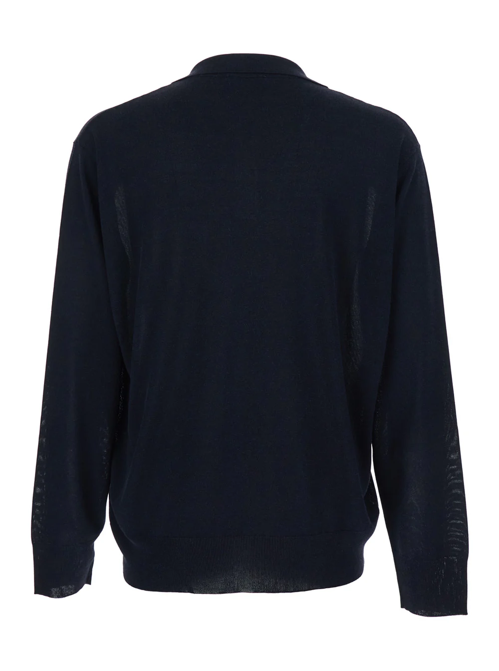 Suéter V-Manga de Algodão Azul Roberto Collina para Homens Blu Jersey