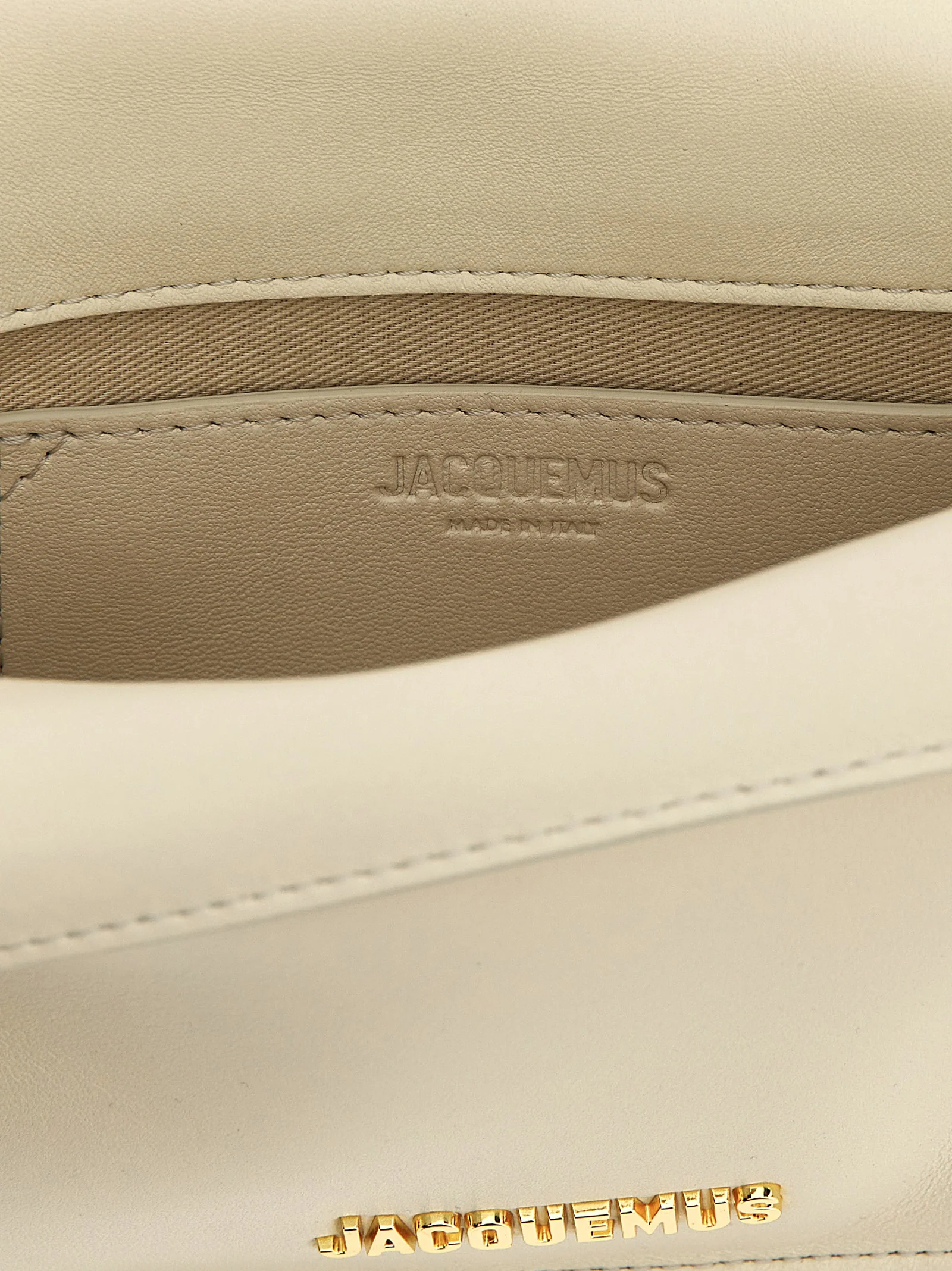 Jacquemus La Petite Pochette Rond Carré Bolsa de Mão em Couro de Cordeiro Branco (Ovis Aries)