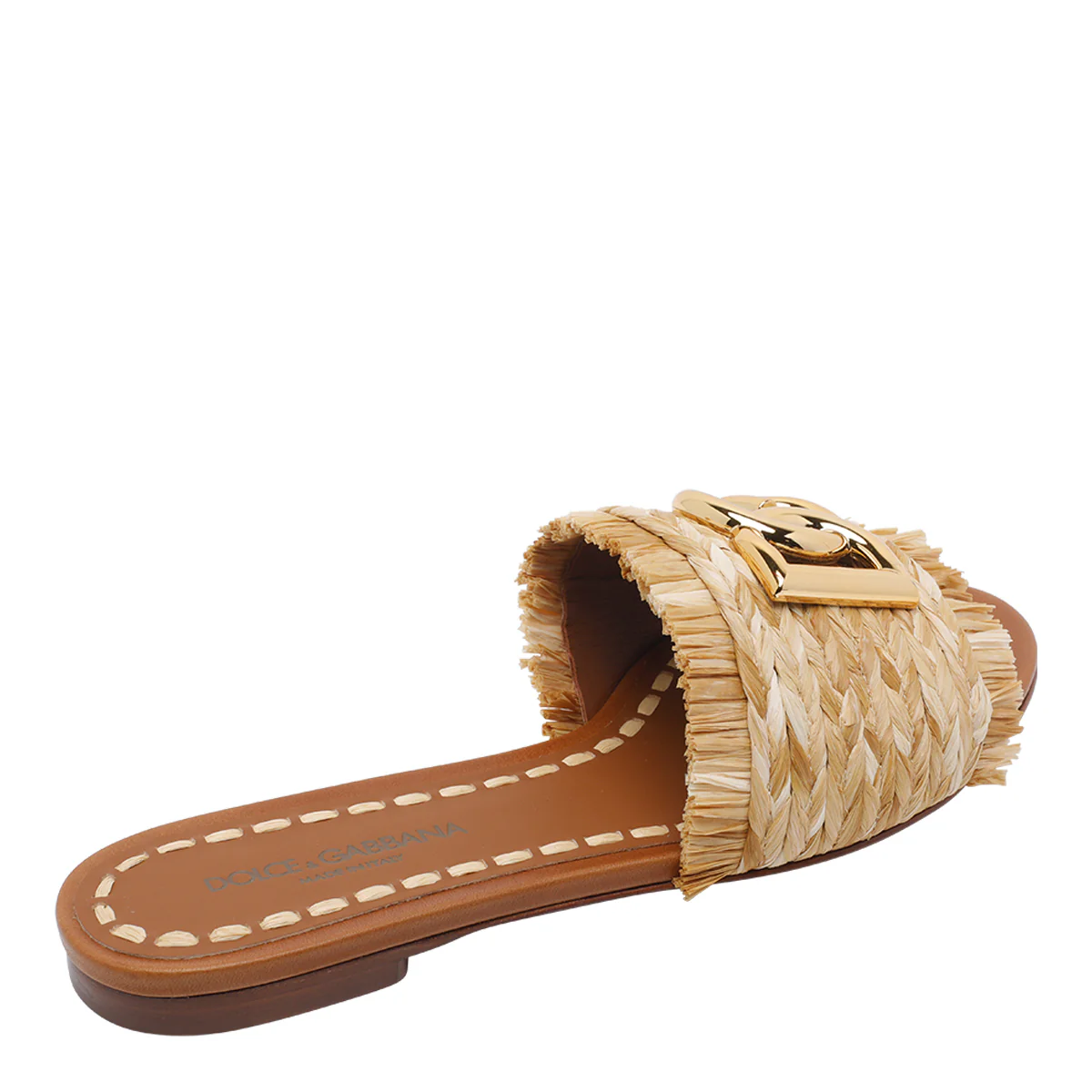 Sandalhas Dolce & Gabbana Marrom Raffia/Sola de couro