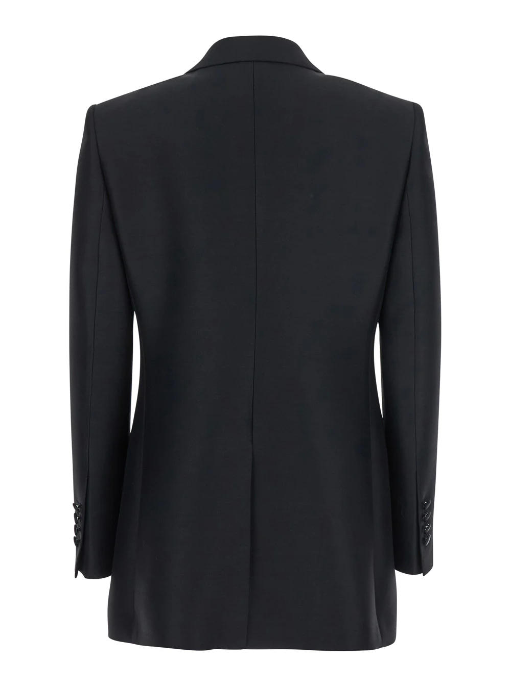 Jaqueta Preta Doble-Botão Dolce & Gabbana com Rebordo em Punho em Lã e Seda para Mulher Blazer