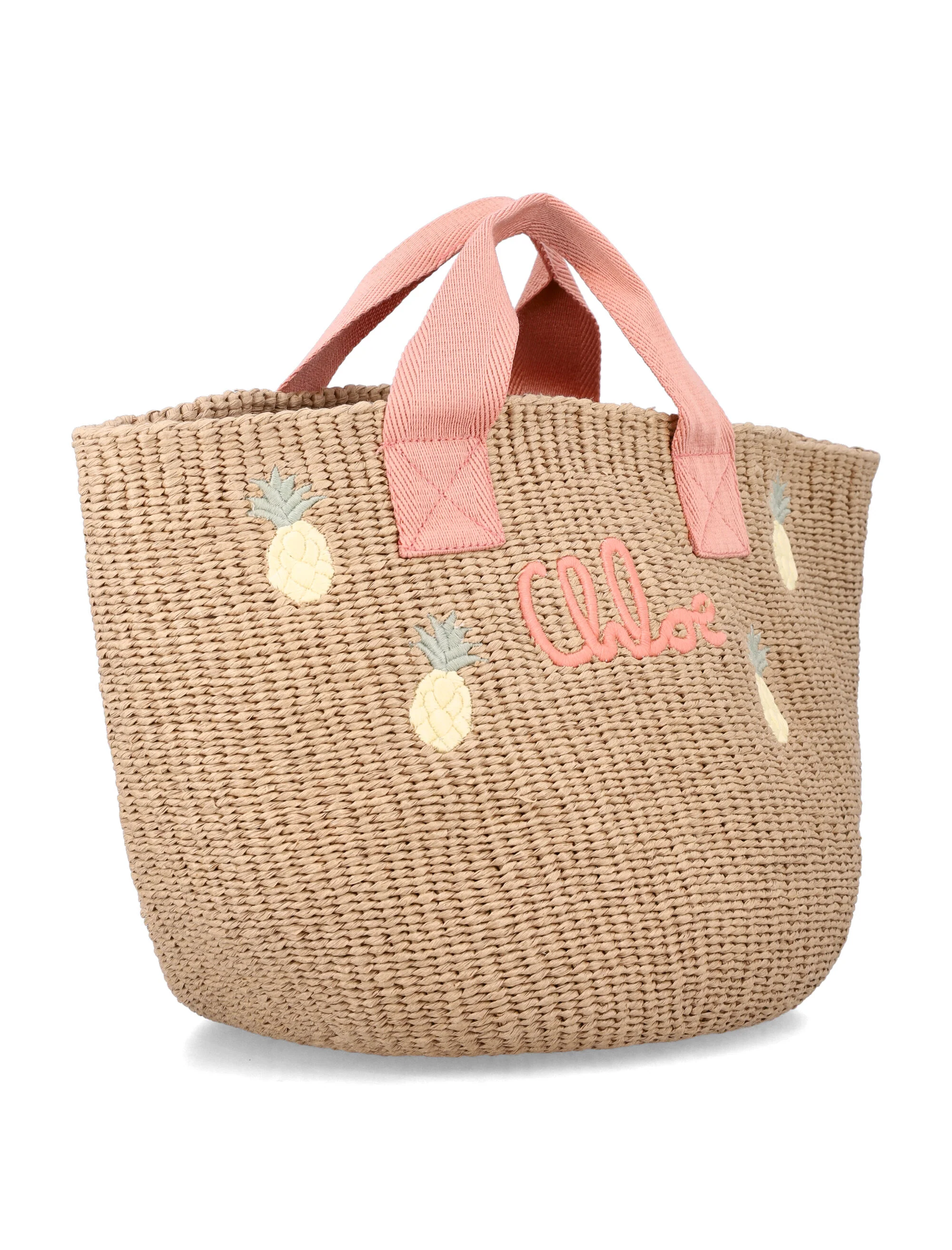 Bolsa de mão infantil Chloé x Mifuko em fibra de papel Bege