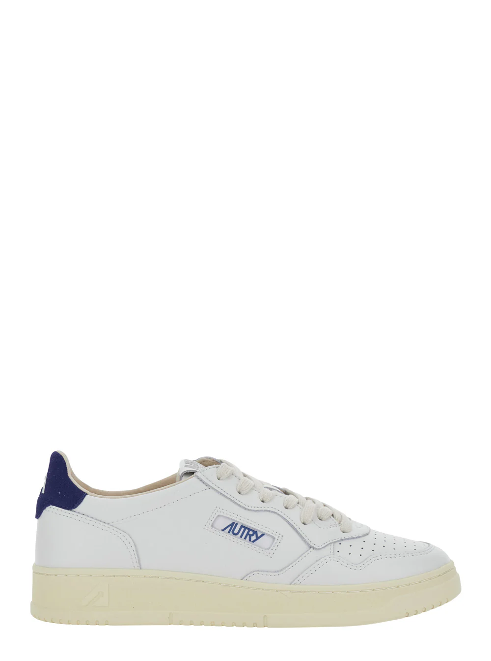 Sapatilha Branca Autry Medalist Low com Detalhes em Couro Azul