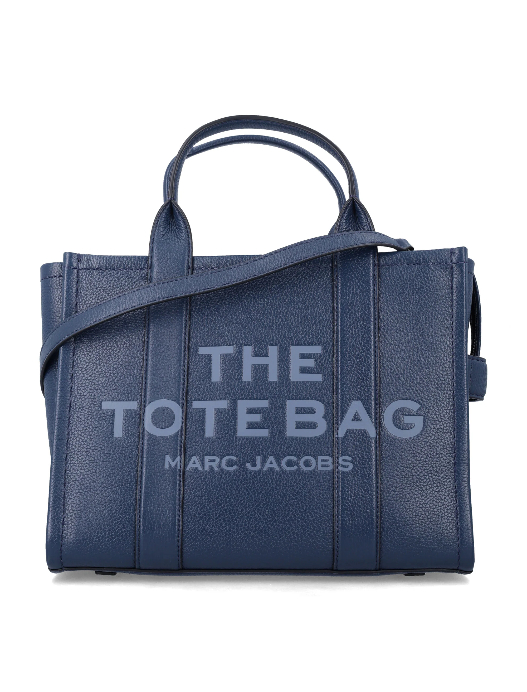 Bolsa Tote Média Marc Jacobs em Couro Azul Sea Cow