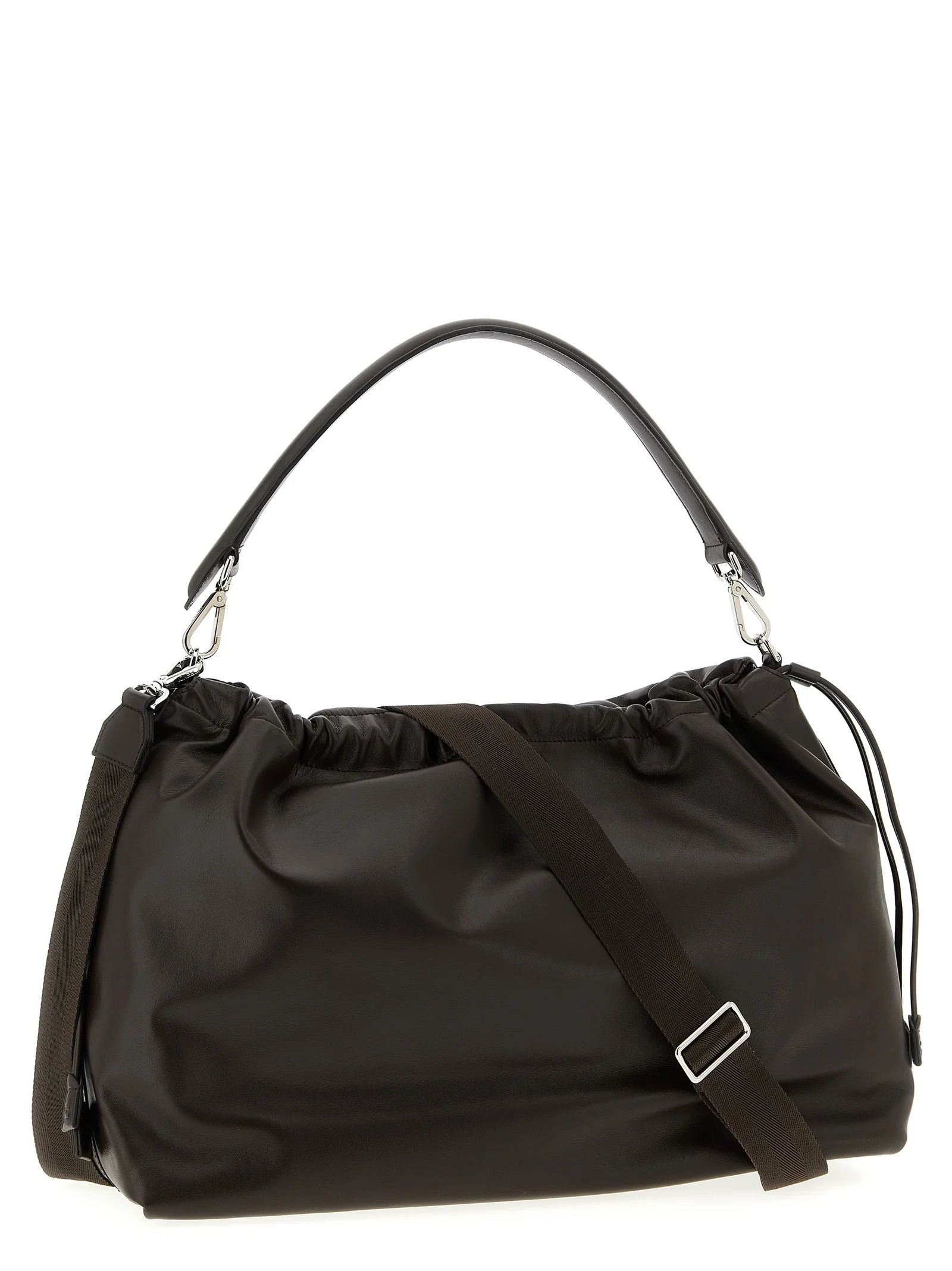 Bolsa de Couro de Novilho Marrom Fendi