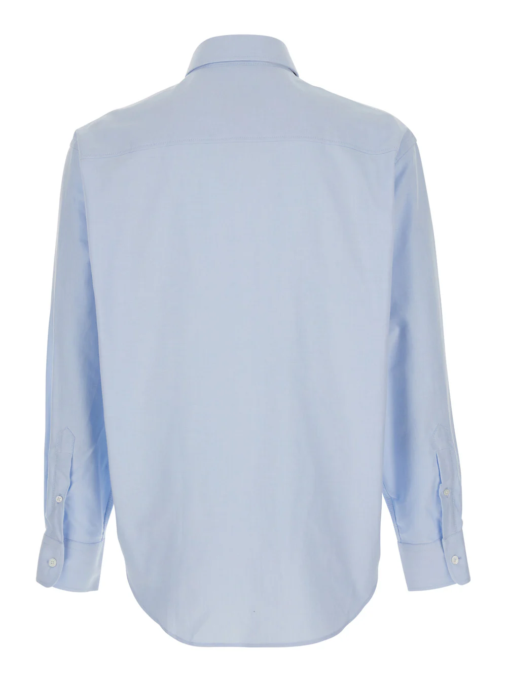 Camisa Azul Claro AMI Paris com Gola Botonê e Bordado ADC em Algodão para Homens