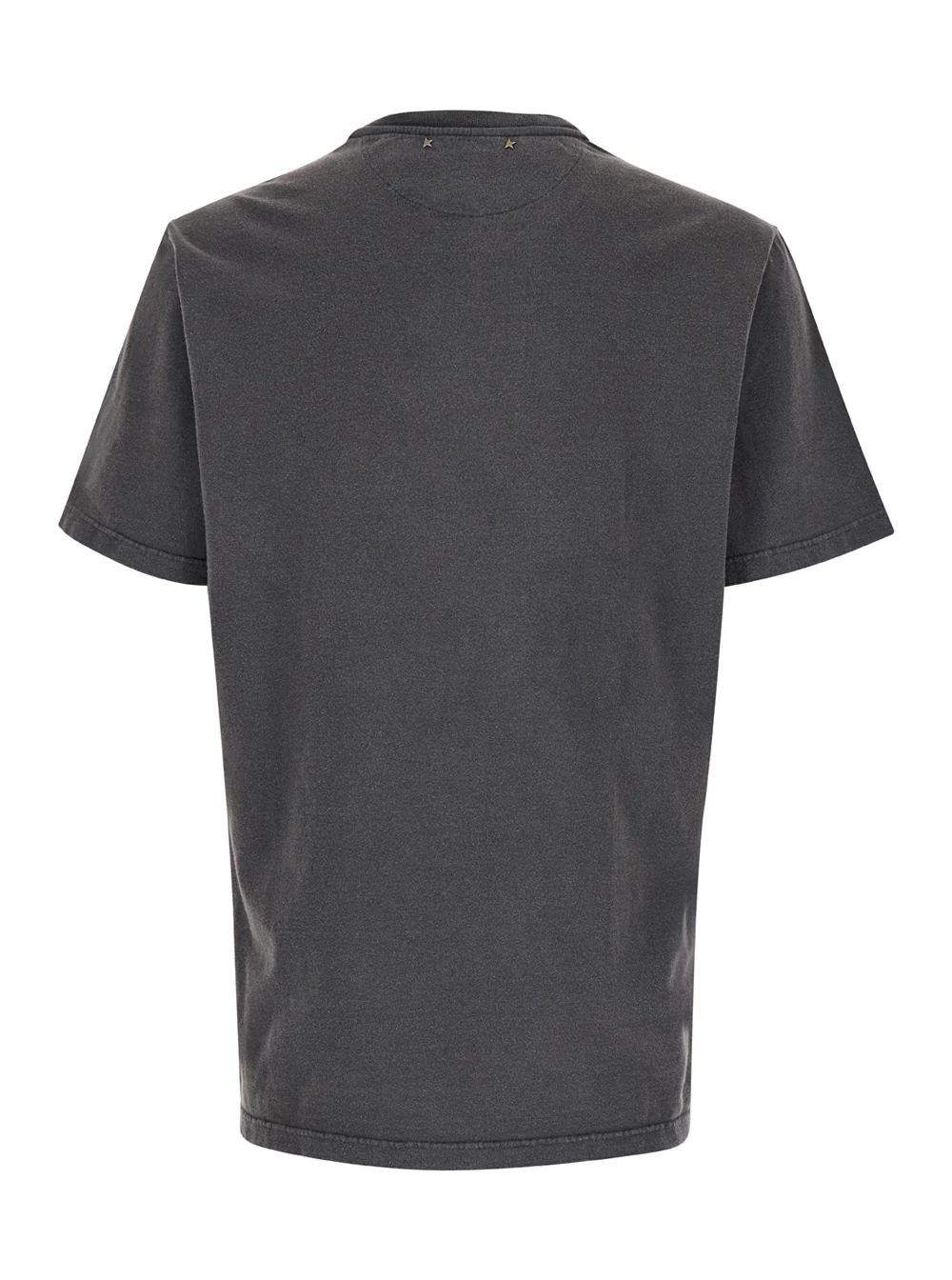 Camiseta Cinza Golden Goose com Logotipo na Frente e Patch para Homens Camisetas de Algodão Cinza Camisetas Polo